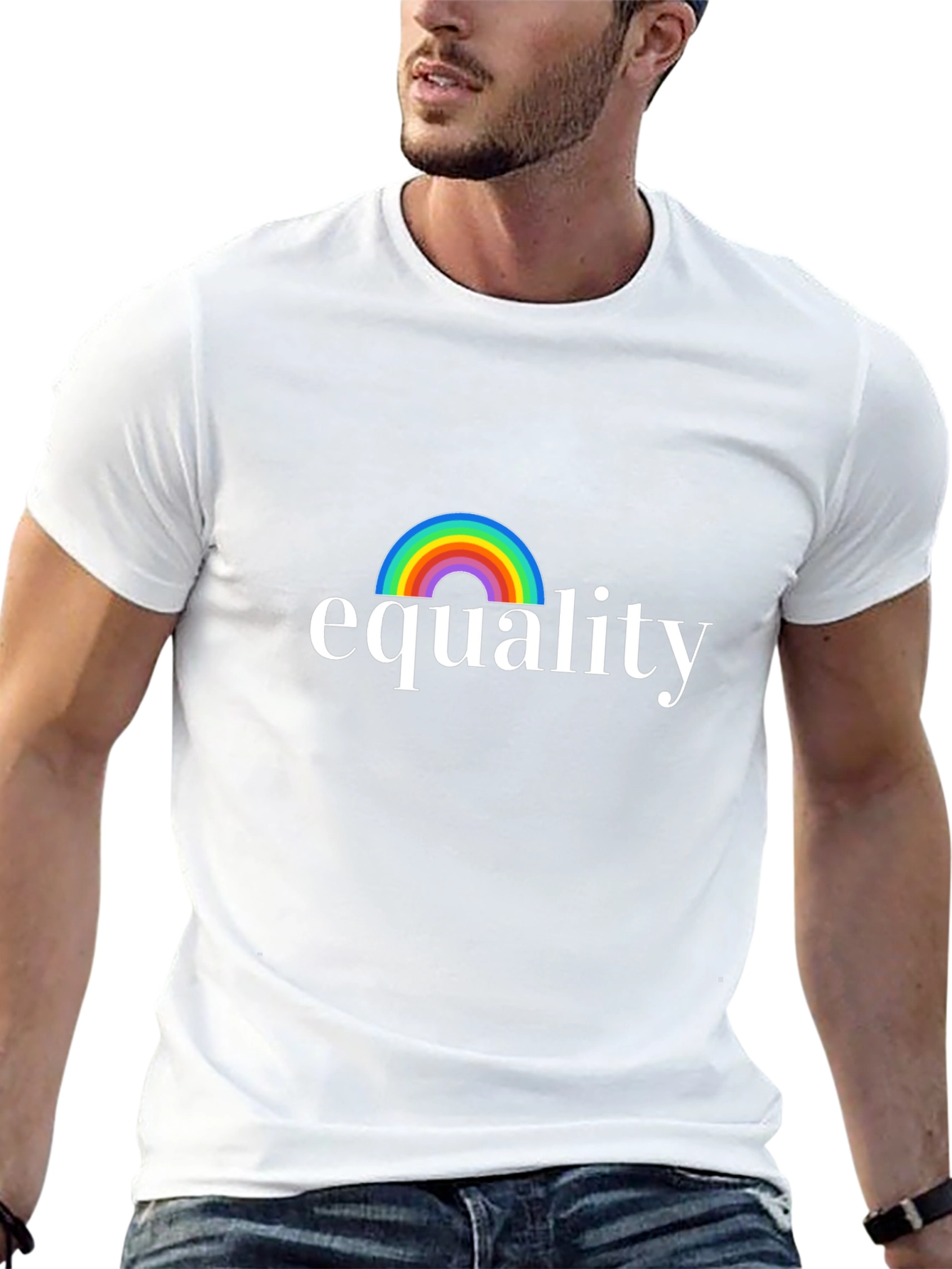 Equality Rainbow Graphic Tee - Unisex Black Shirt