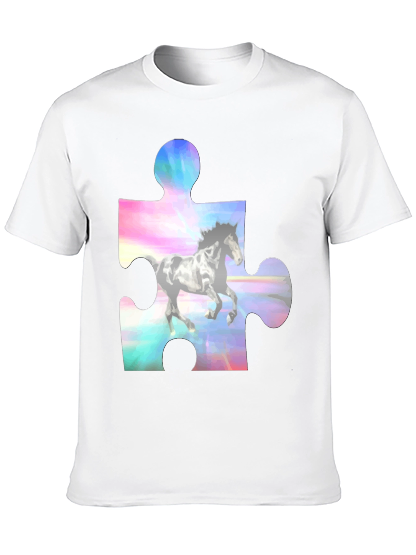 Horse Puzzle Piece Graphic T-Shirt