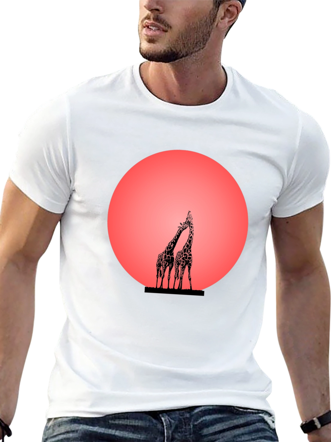 Giraffe Sunset Graphic Tee
