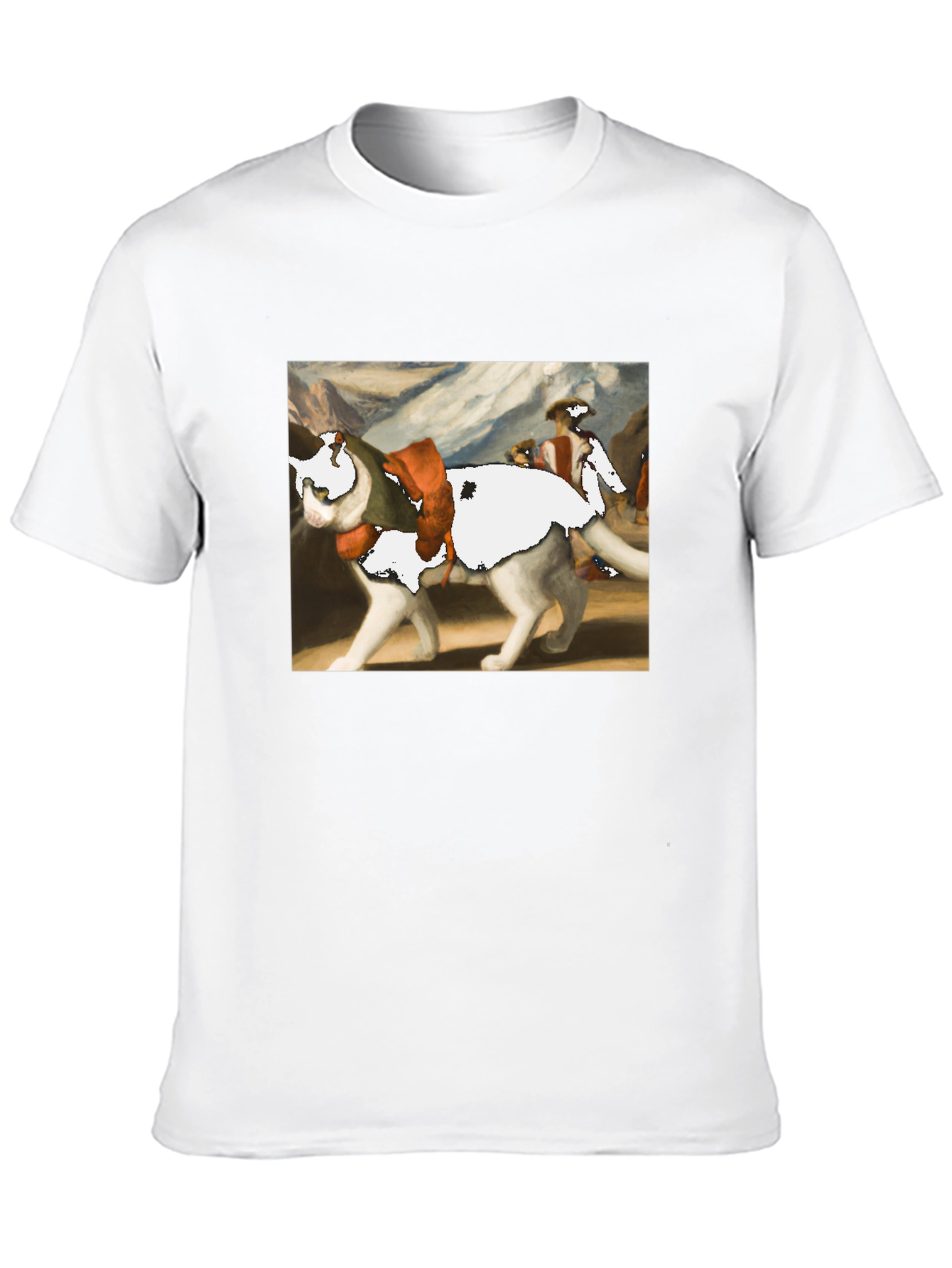 Cat on a Wolf Funny Graphic Tee