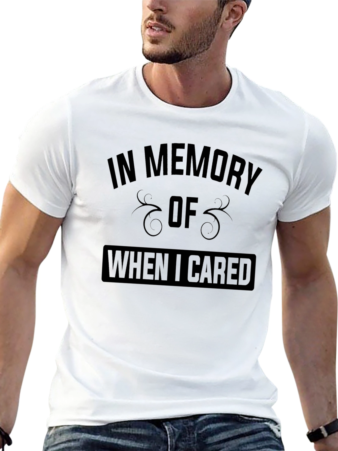 Funny When I Cared Black Graphic T-Shirt