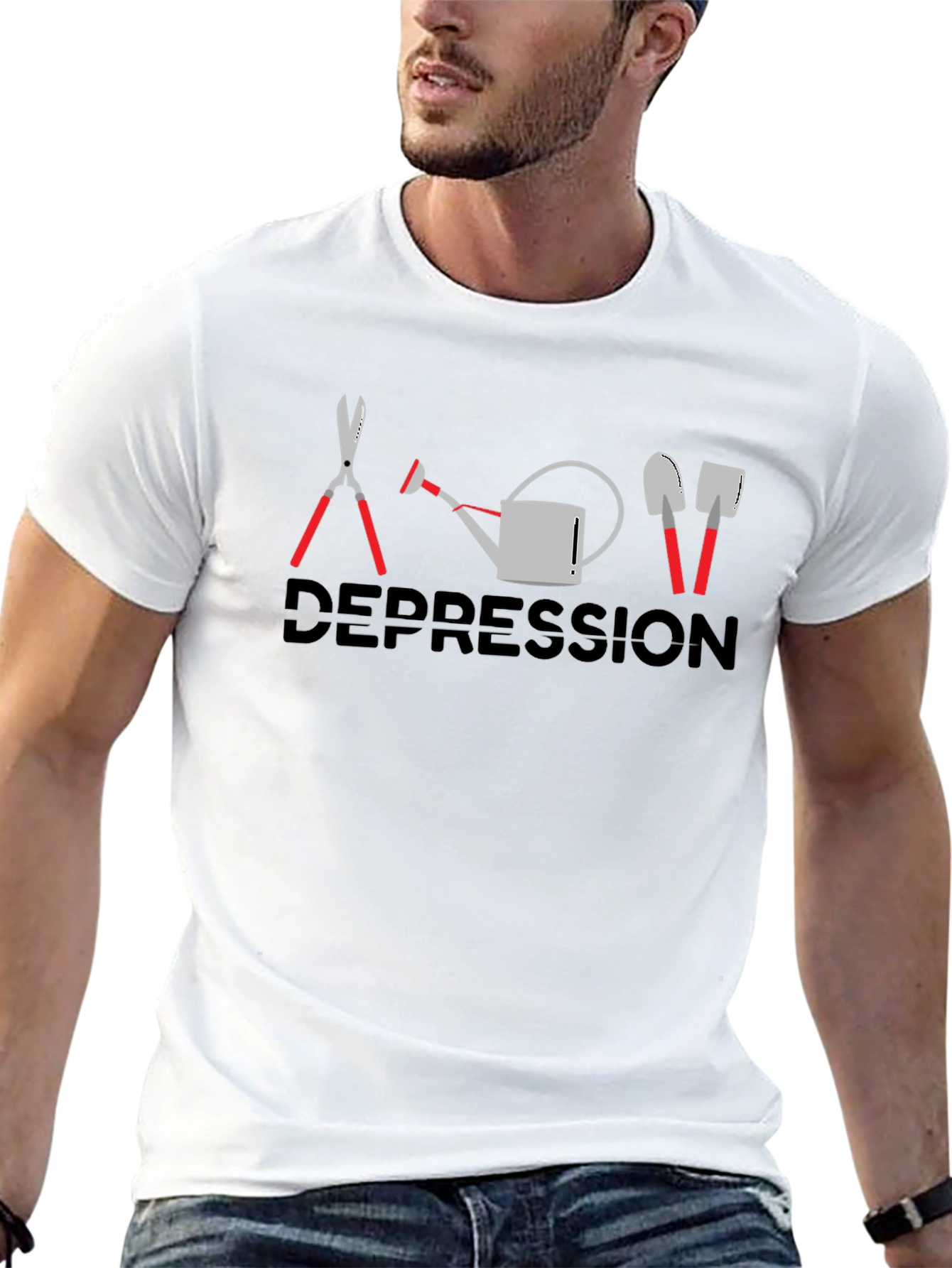 Gardening Humor Graphic T-Shirt: Depression Gardening