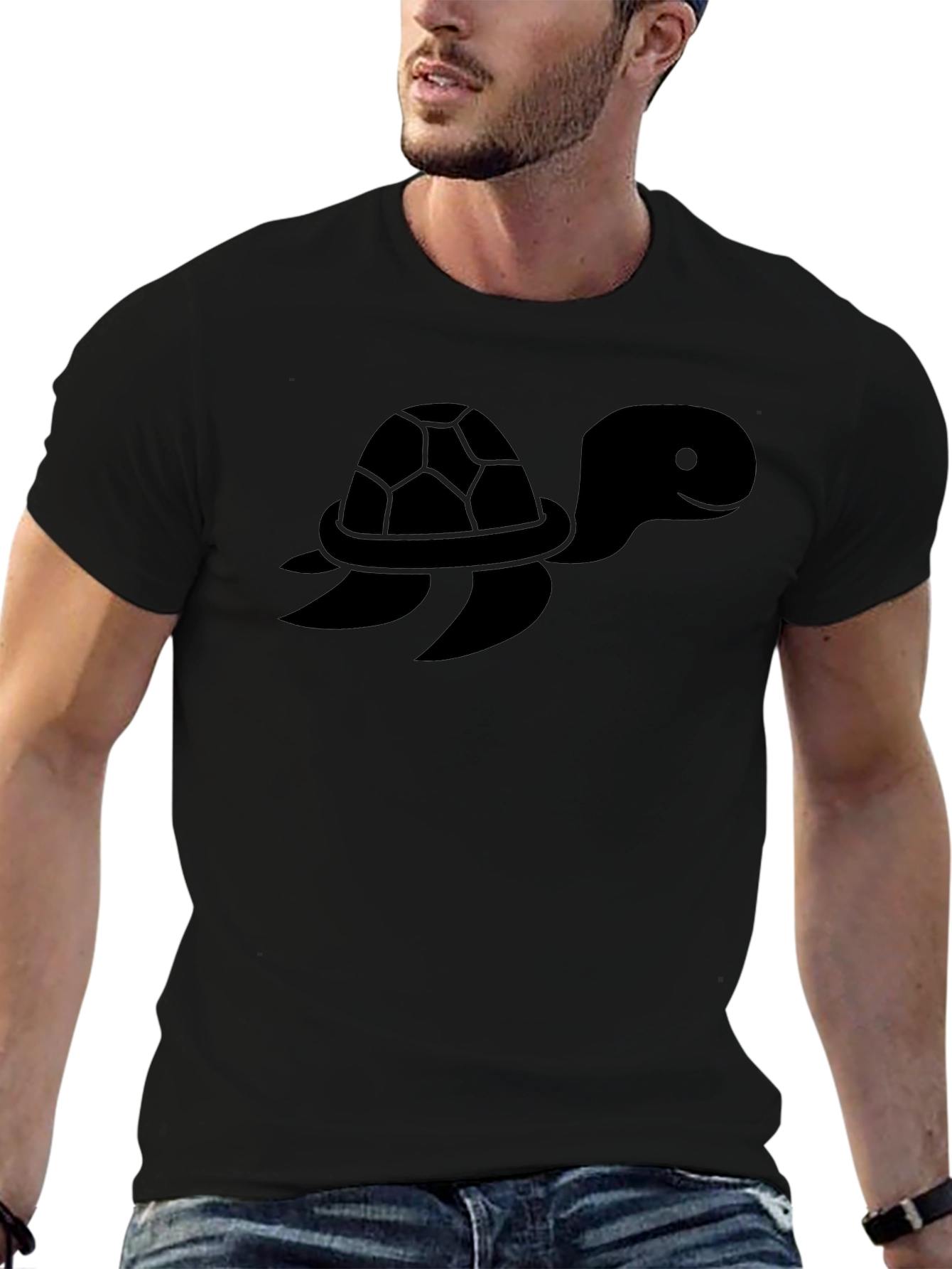 Black Turtle Graphic Tee - Casual Comfort