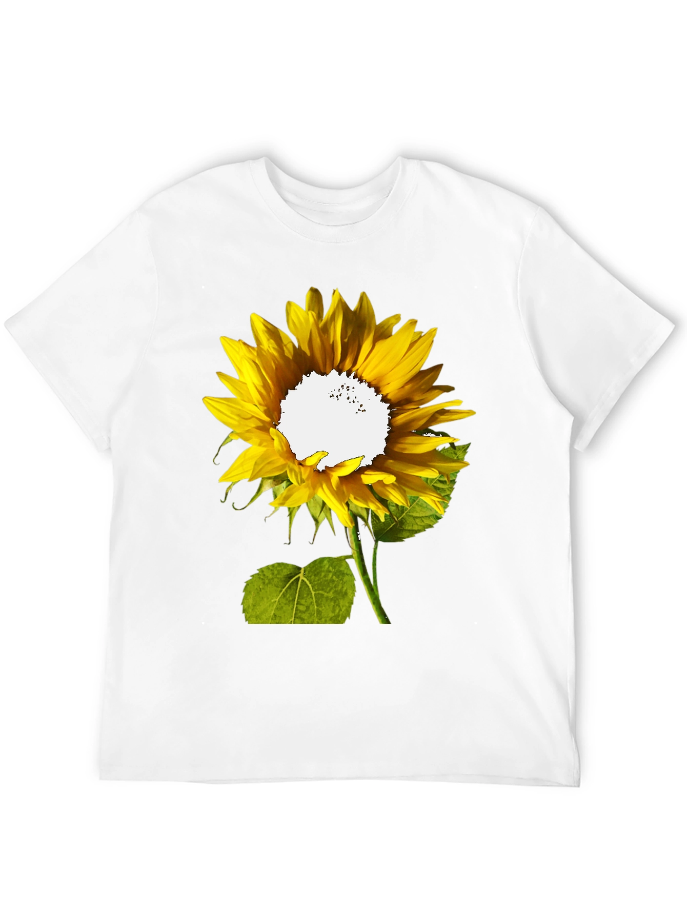 Sunflower Graphic Print T-Shirt - Casual Black Tee