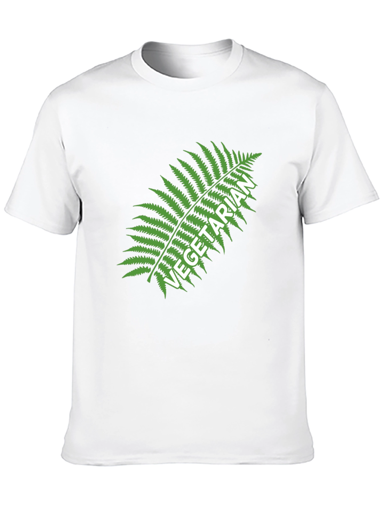 Vegetarian Fern Graphic Tee - Black Cotton T-Shirt