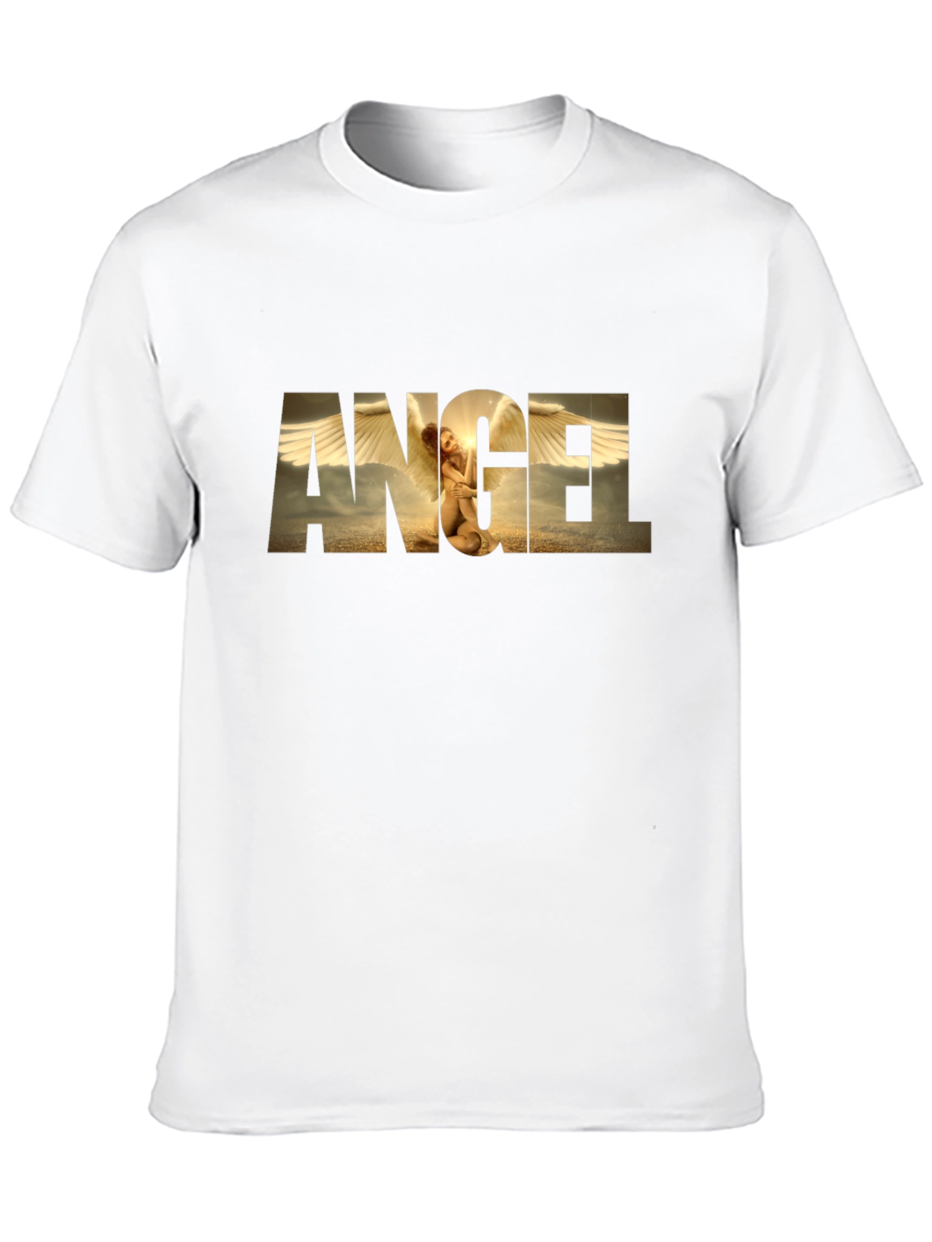 Angel Graphic Print Black T-Shirt
