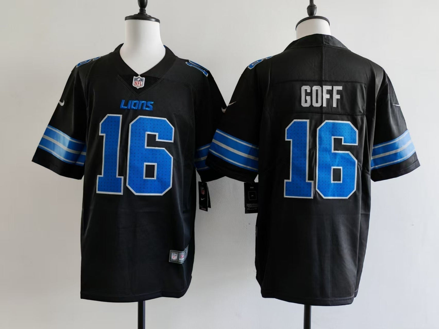 Men's Detroit Lions Jared Goff Jersey - Black