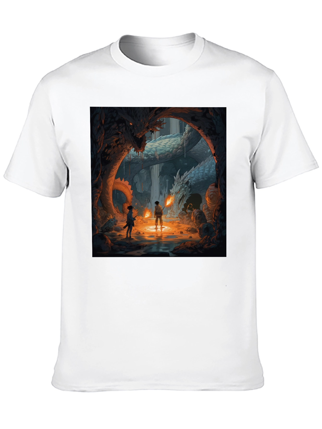 Dragon Cave Graphic Tee - Fantasy Art T-Shirt