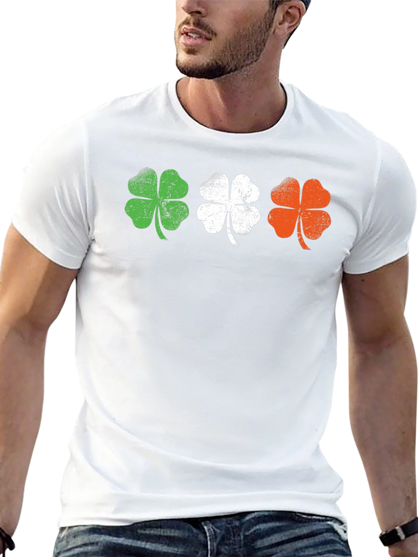 Irish Flag Shamrock Graphic Tee - St. Patricks Day
