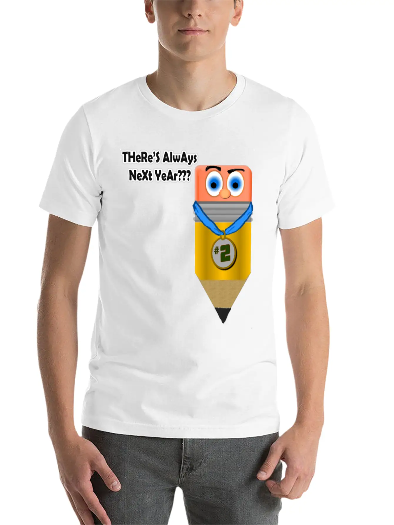 2nd Place Pencil Unisex Short Sleeve Soft Cotton T-Shirt – Casual Everyday Wear
