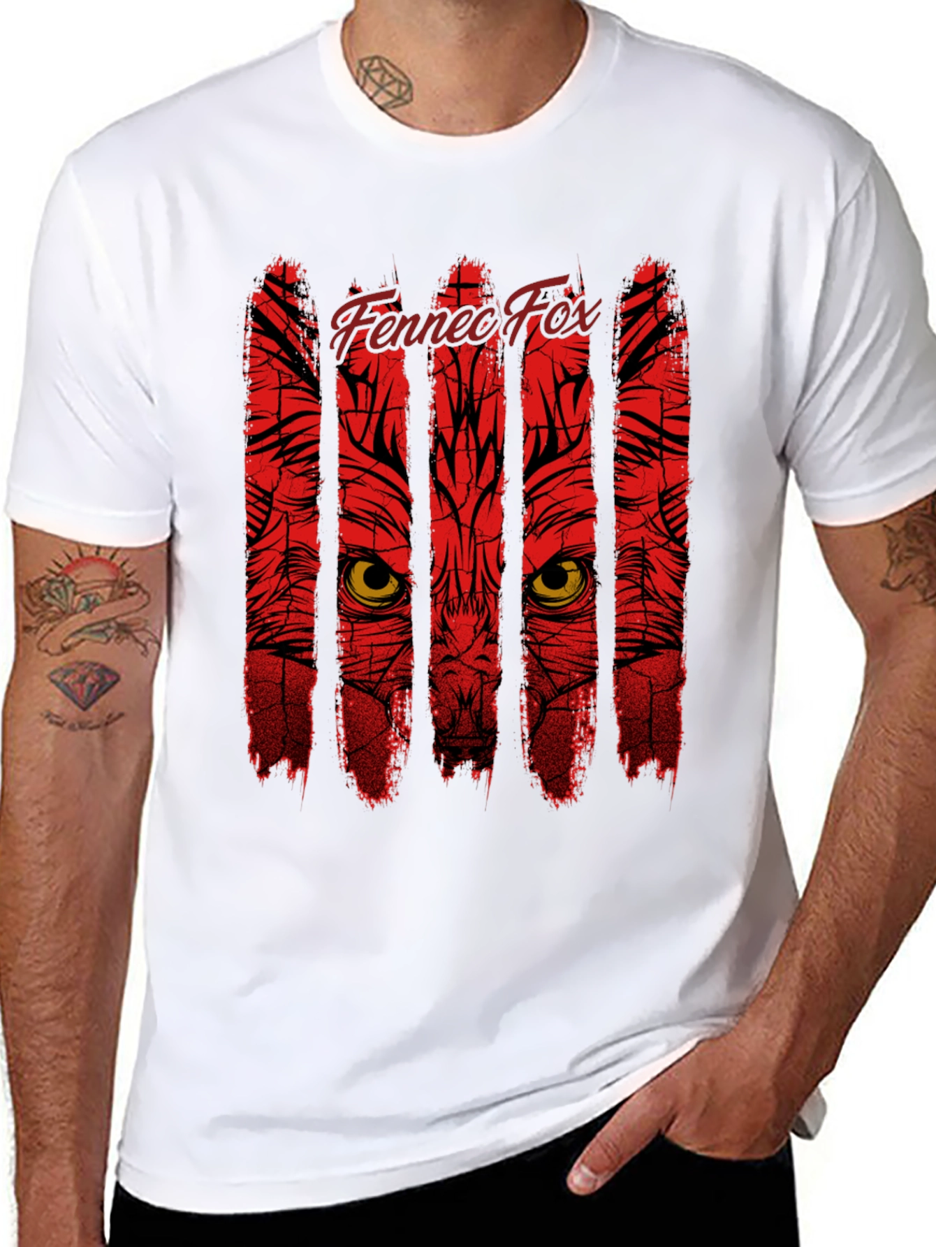 Fennec Fox Graphic Print T-Shirt - Cool Animal Design