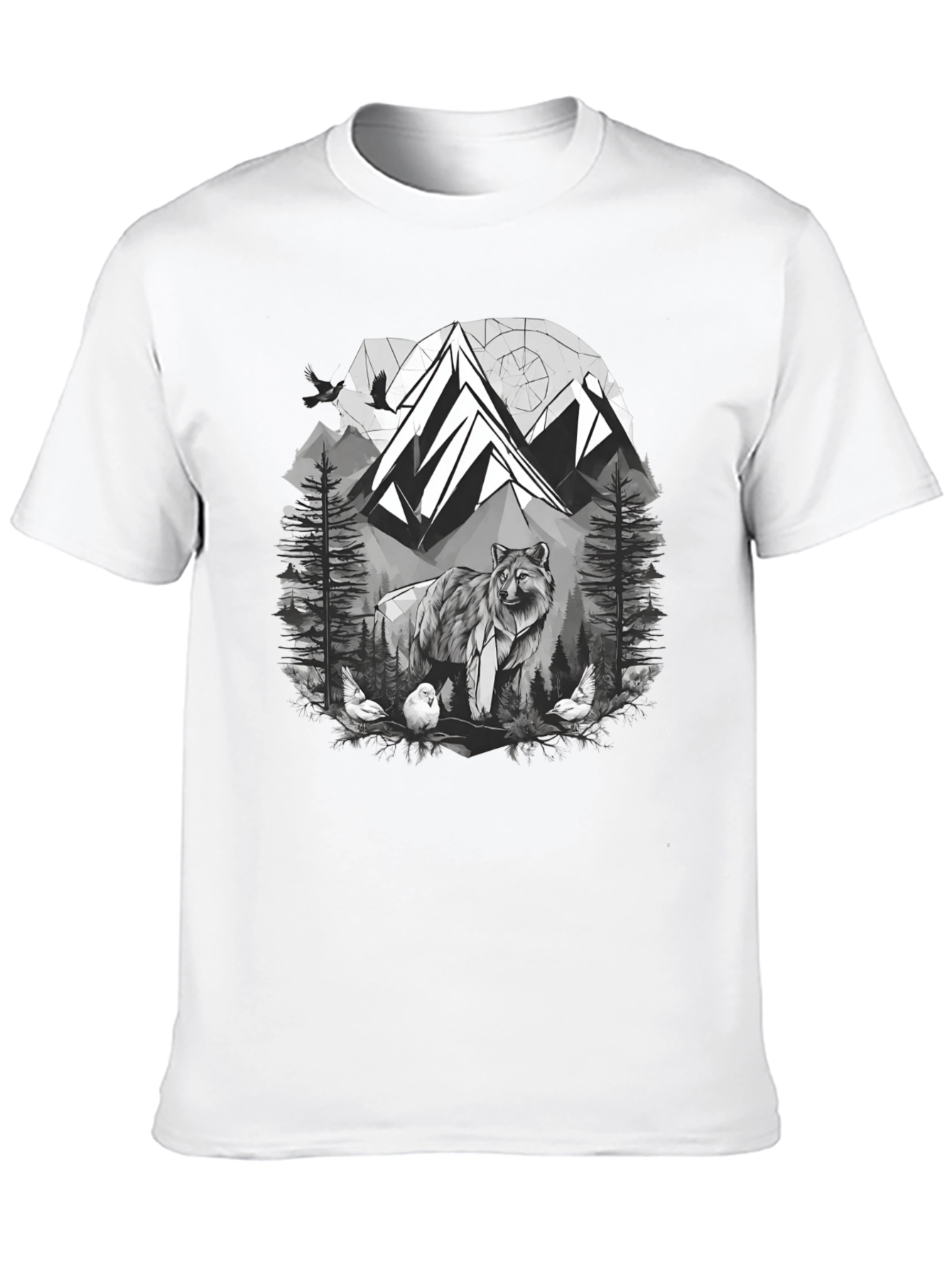 Wolf Mountain Graphic Tee - Nature Lovers T-Shirt