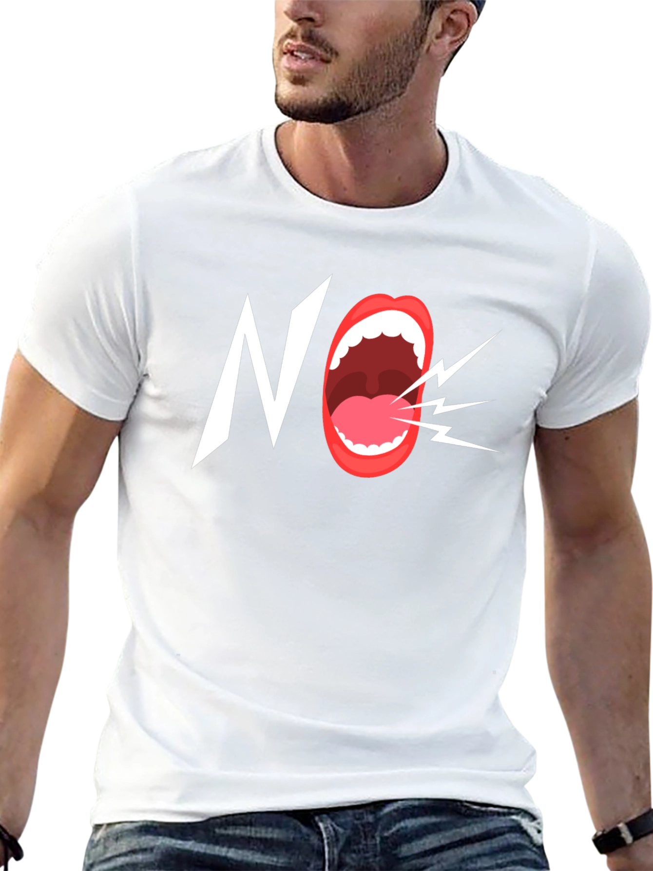 Bold NO Graphic Tee - Statement T-Shirt