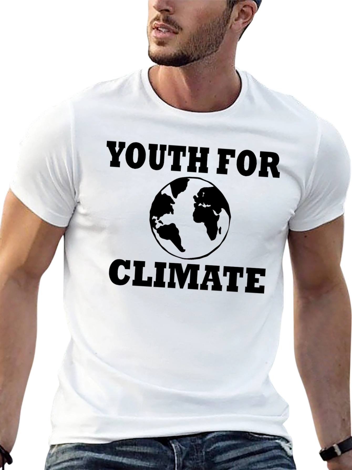 Youth for Climate Black T-Shirt - Earth Design