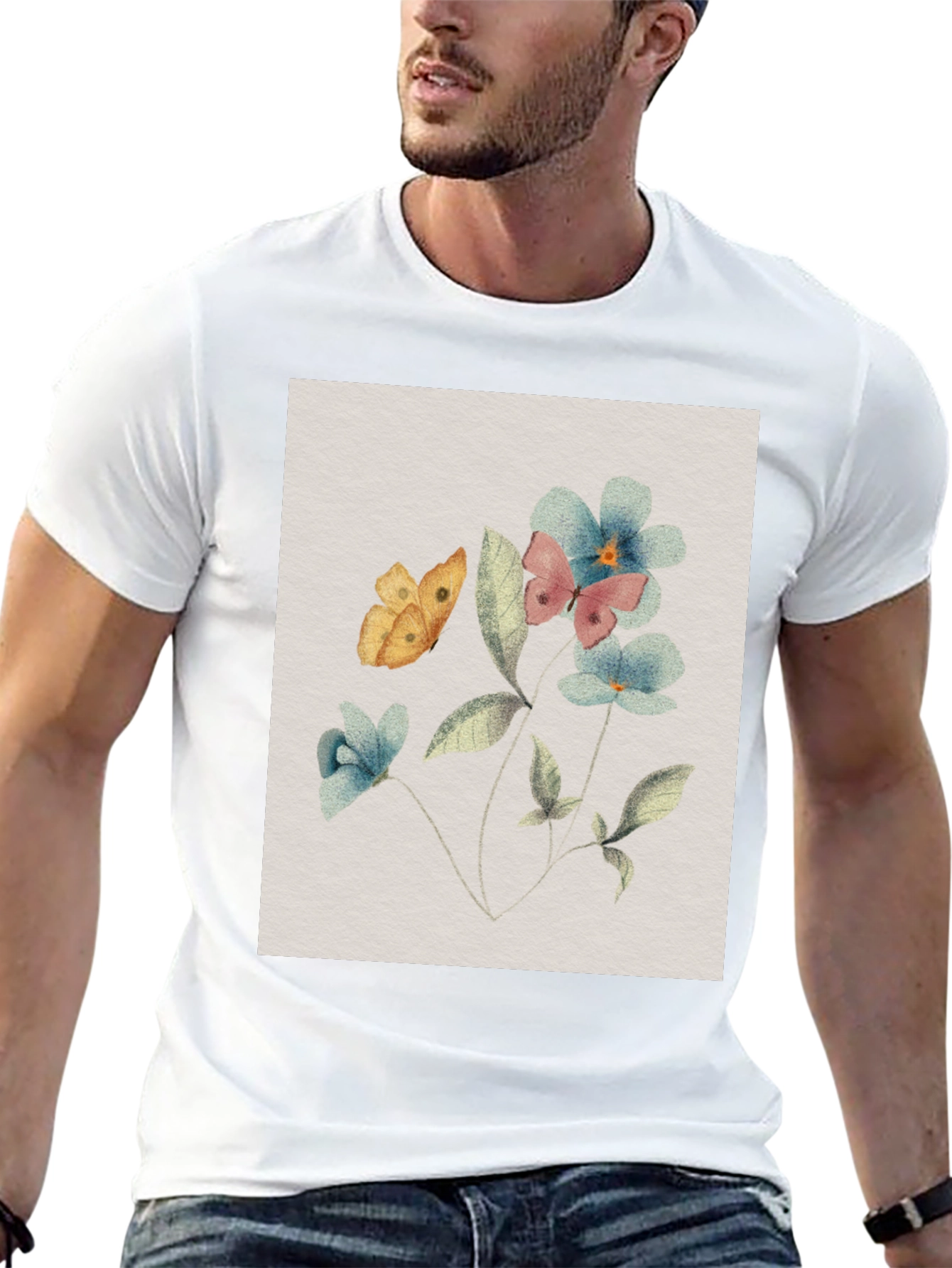 Floral Butterfly T-Shirt: Nature-Inspired Design