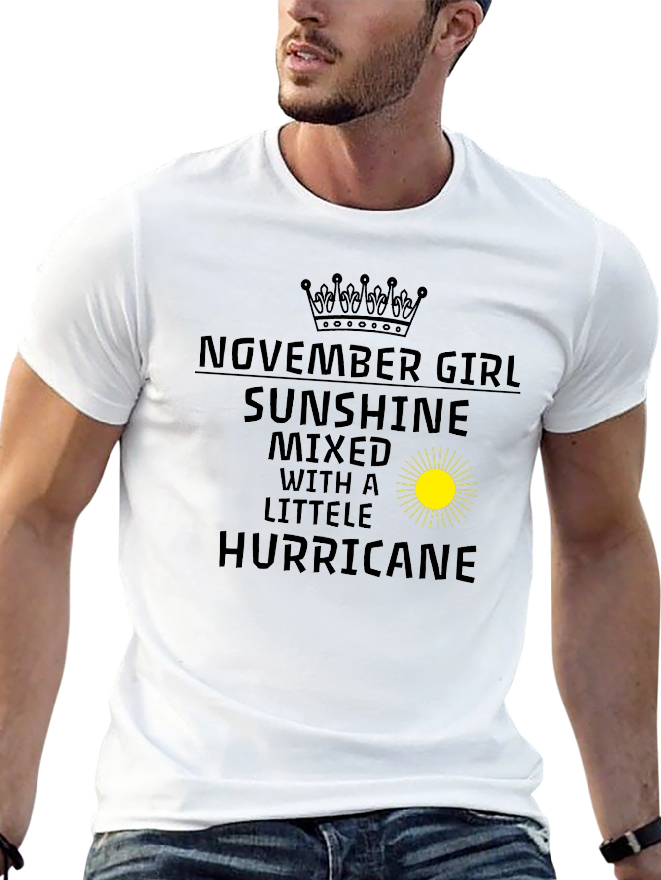 November Girl Sunshine Hurricane Black Tee