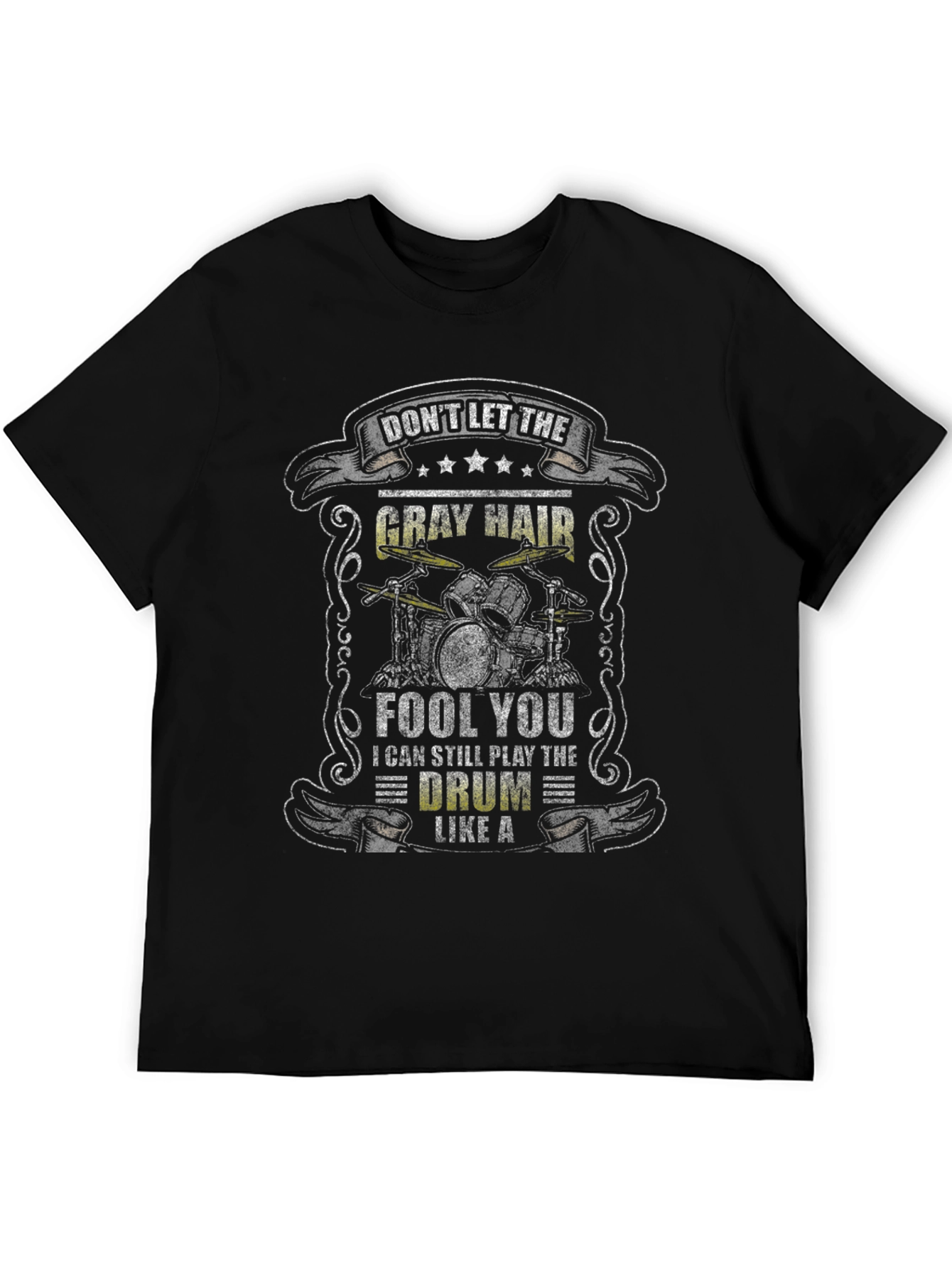 Gray Hair Drummer T-Shirt