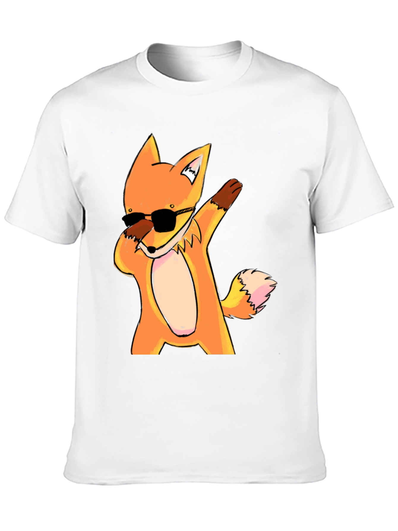 Dabbing Fox Graphic Tee - Trendy Black T-Shirt