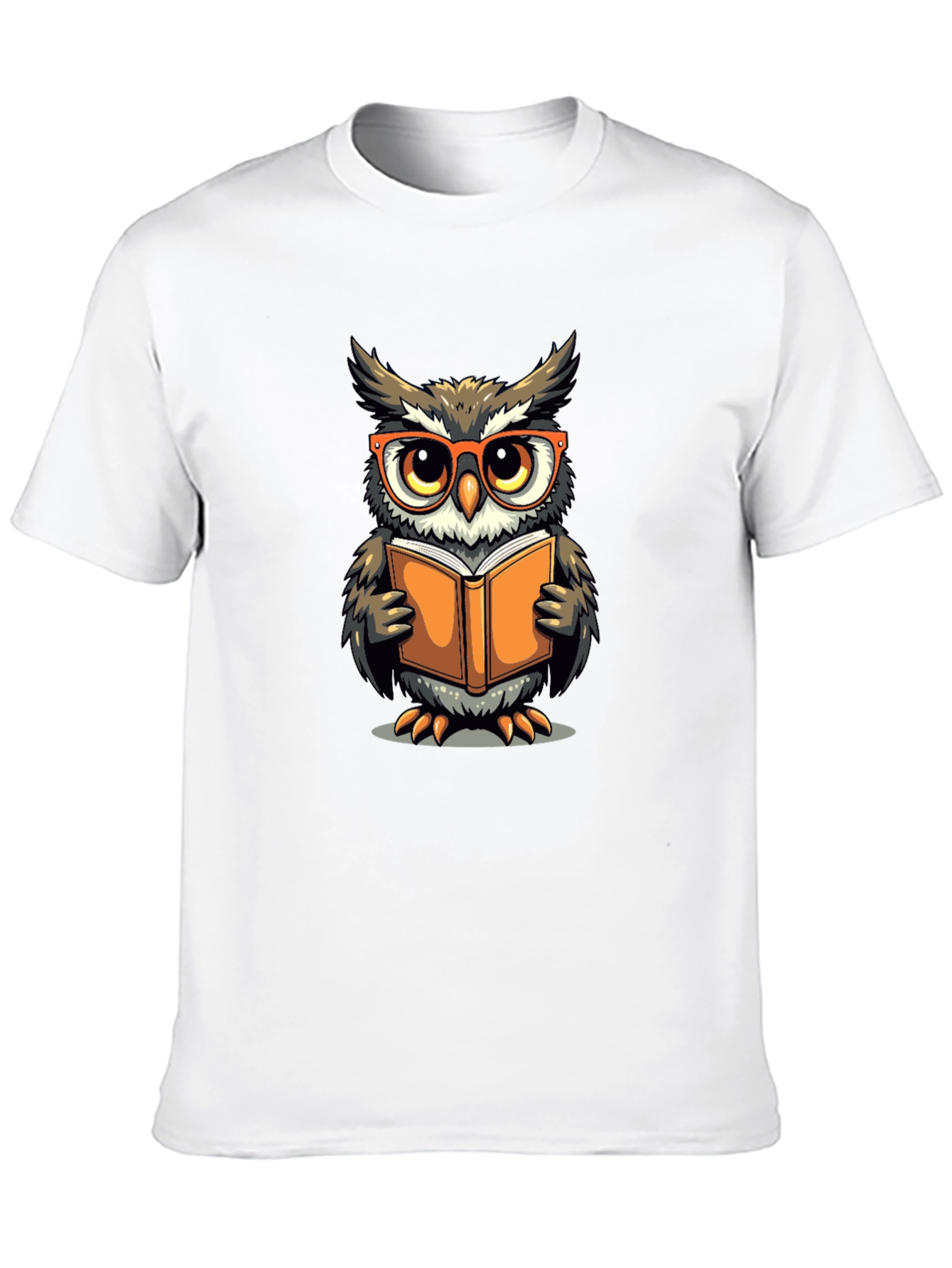 Owl Reading Book Graphic T-Shirt