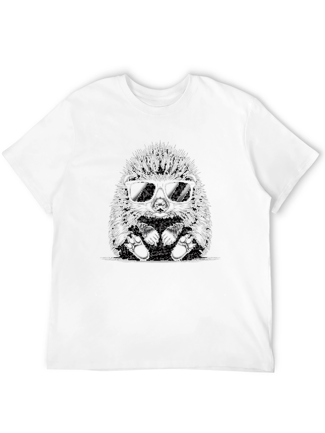 Cool Hedgehog Graphic T-Shirt - Black