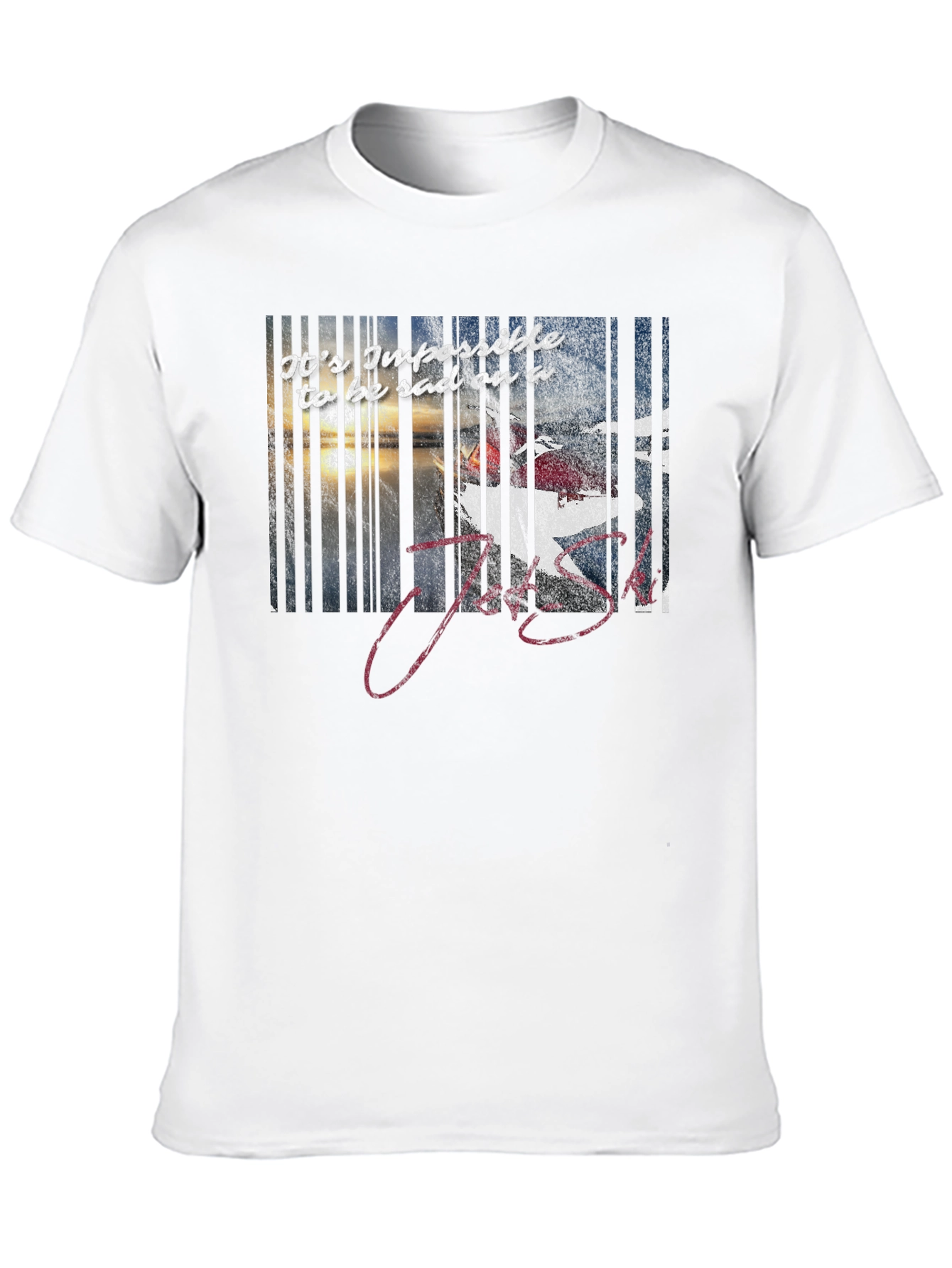 Jet Ski Impossible To Be Sad Mens T-Shirt