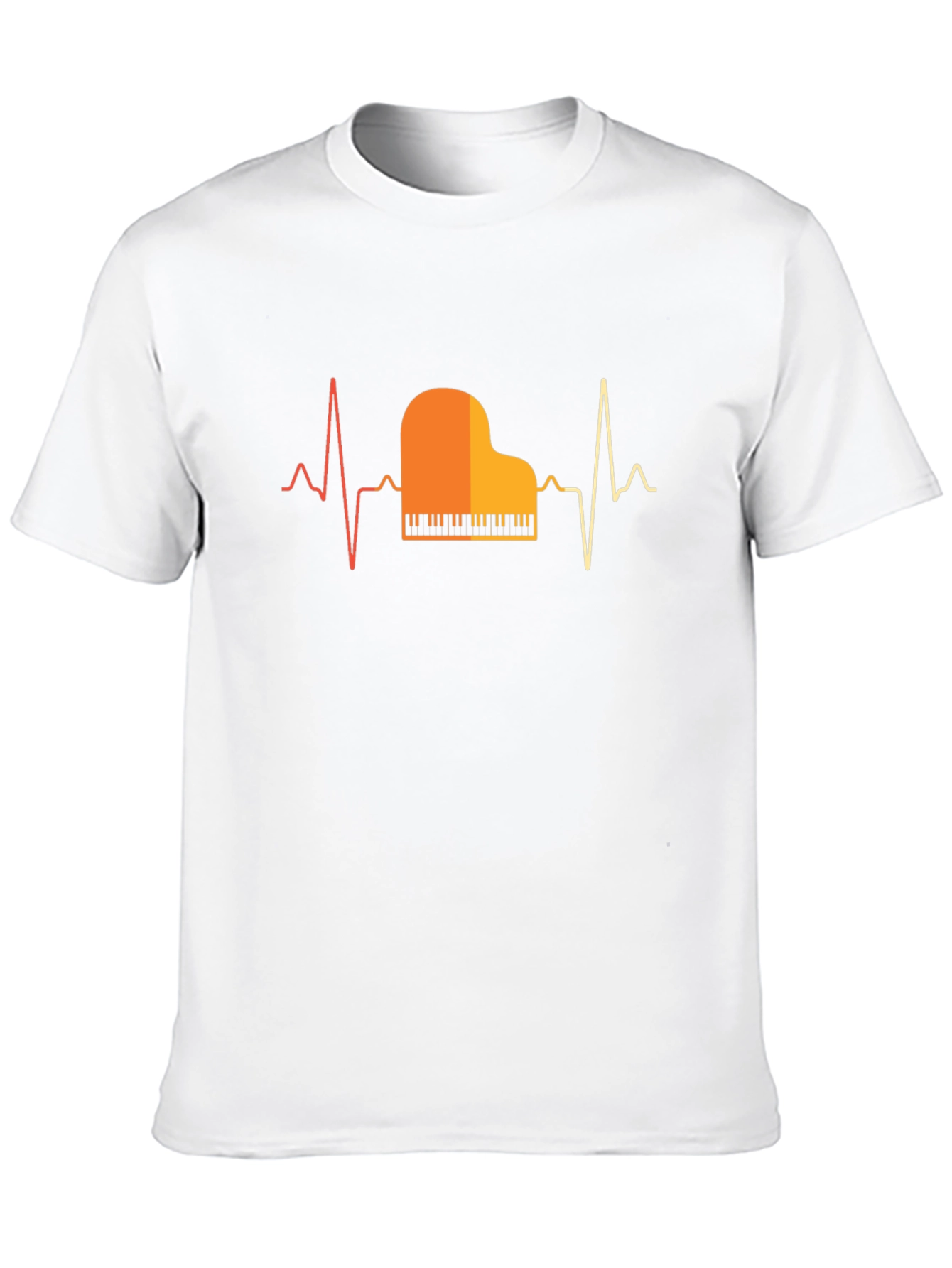 Piano Heartbeat Graphic Tee - Musician T-Shirt