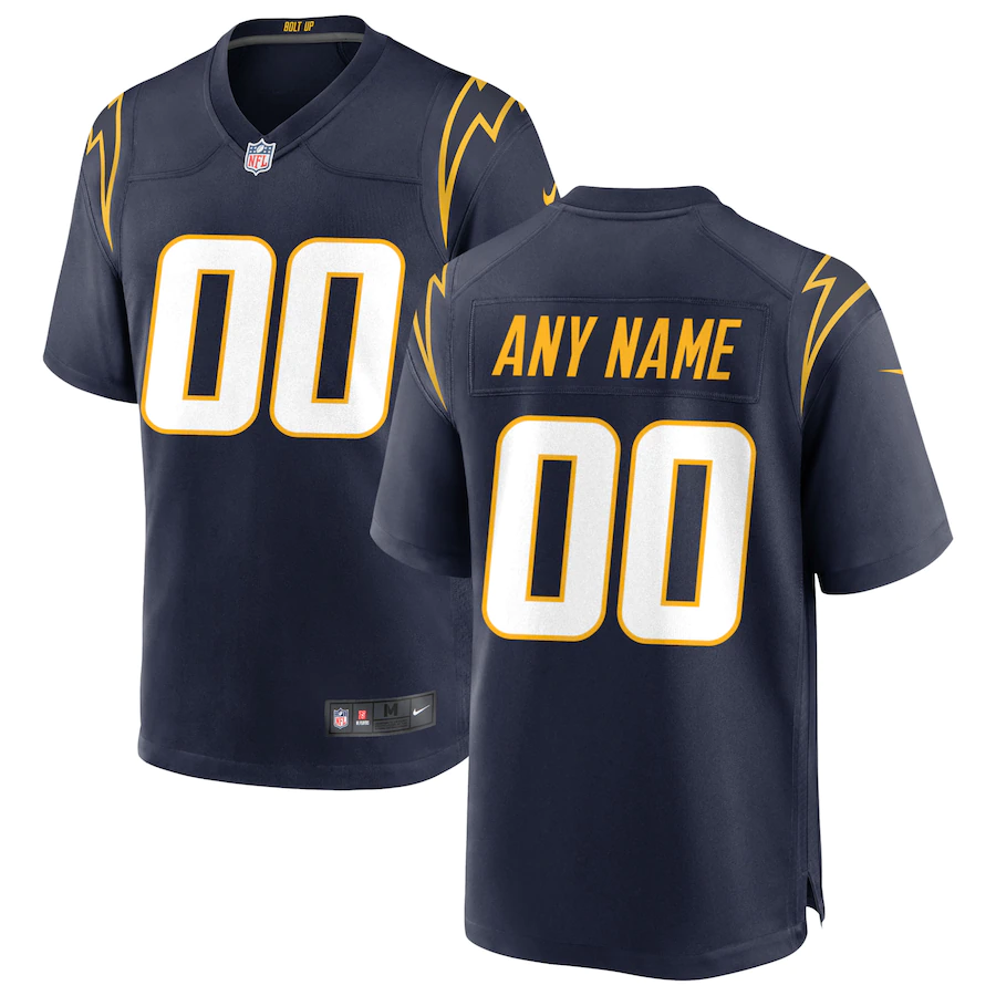 Custom1 Los Angeles Chargers Navy Alternate Game Jerseys