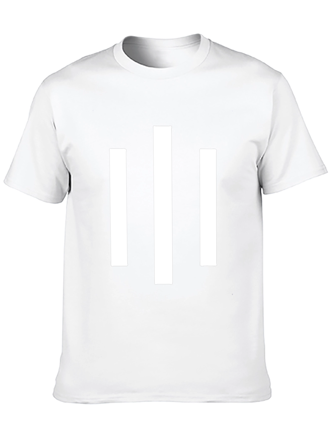 Mens Black T-Shirt with Bold White Stripe Design
