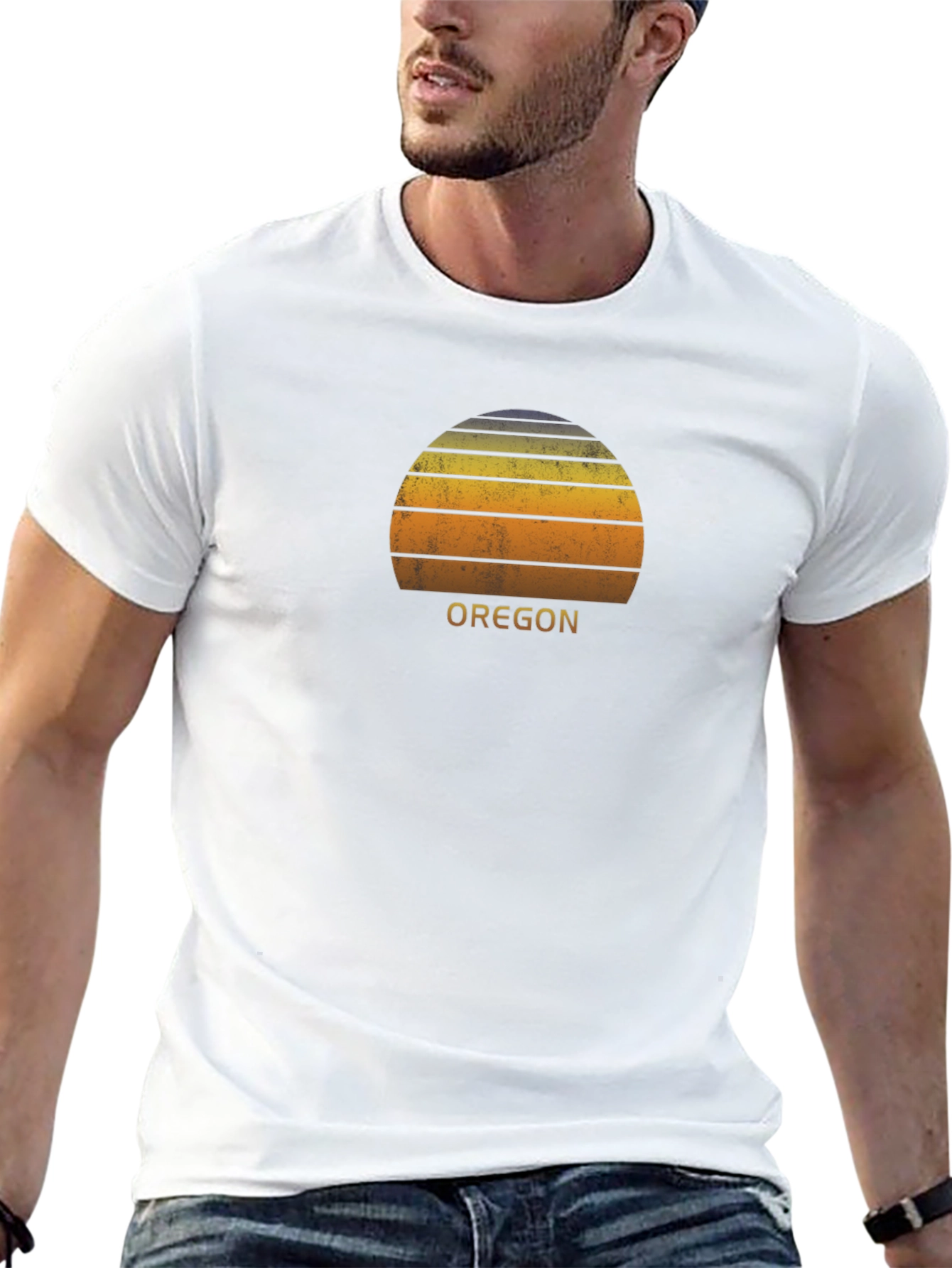 Oregon Sunset Graphic Tee - Retro Style