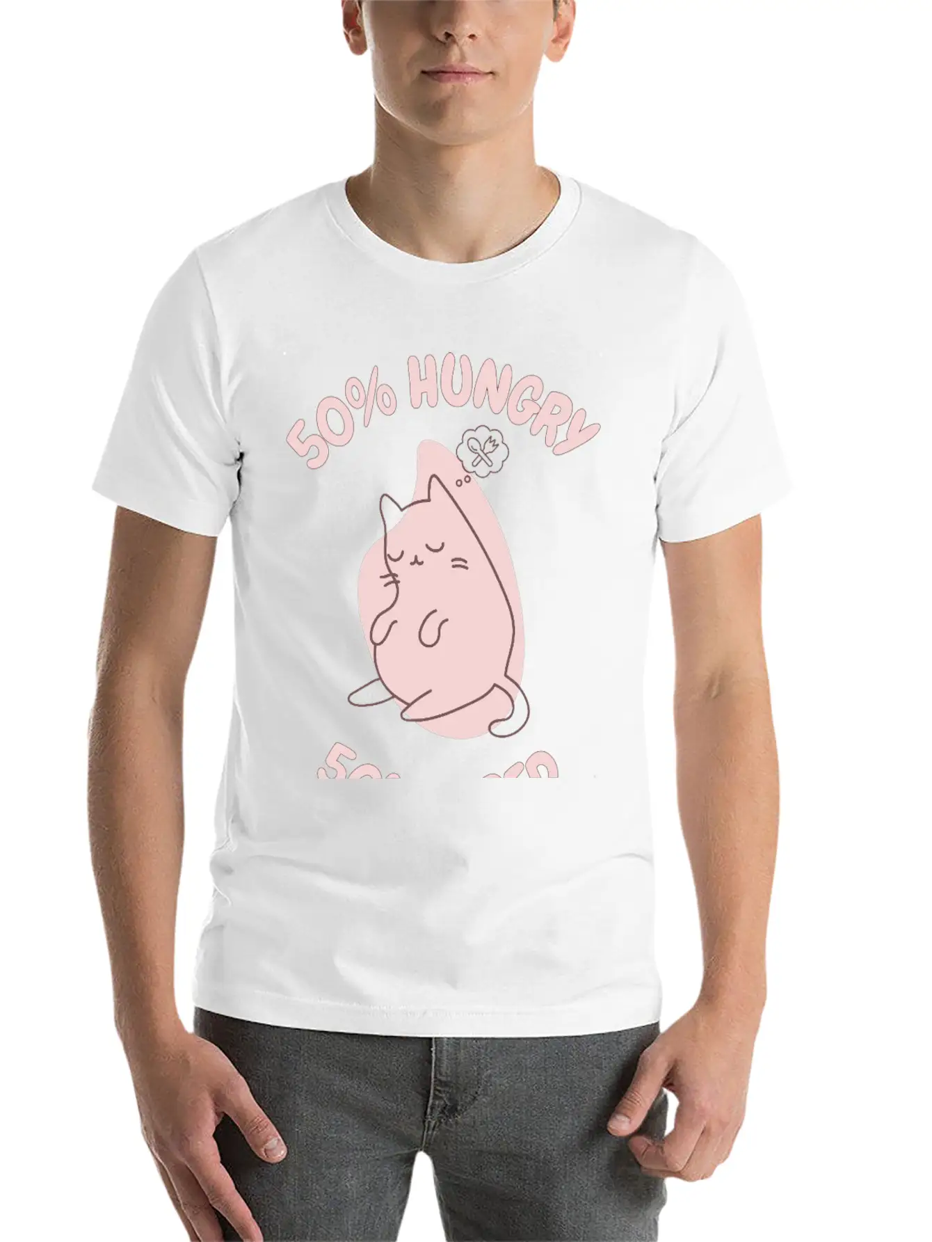 50% Tired 50% Hungry Comfortable Minimalist Graphic Tee – Summer Style Essential