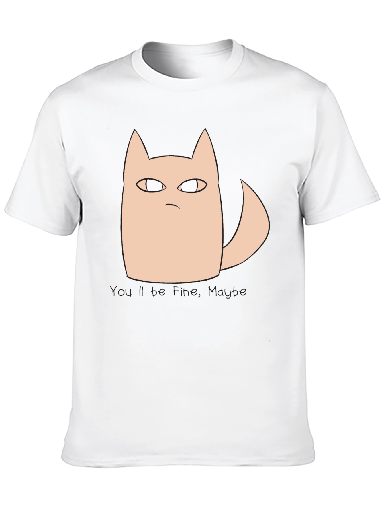 Grumpy Cat Tee: Youll Be Fine Maybe Black T-Shirt