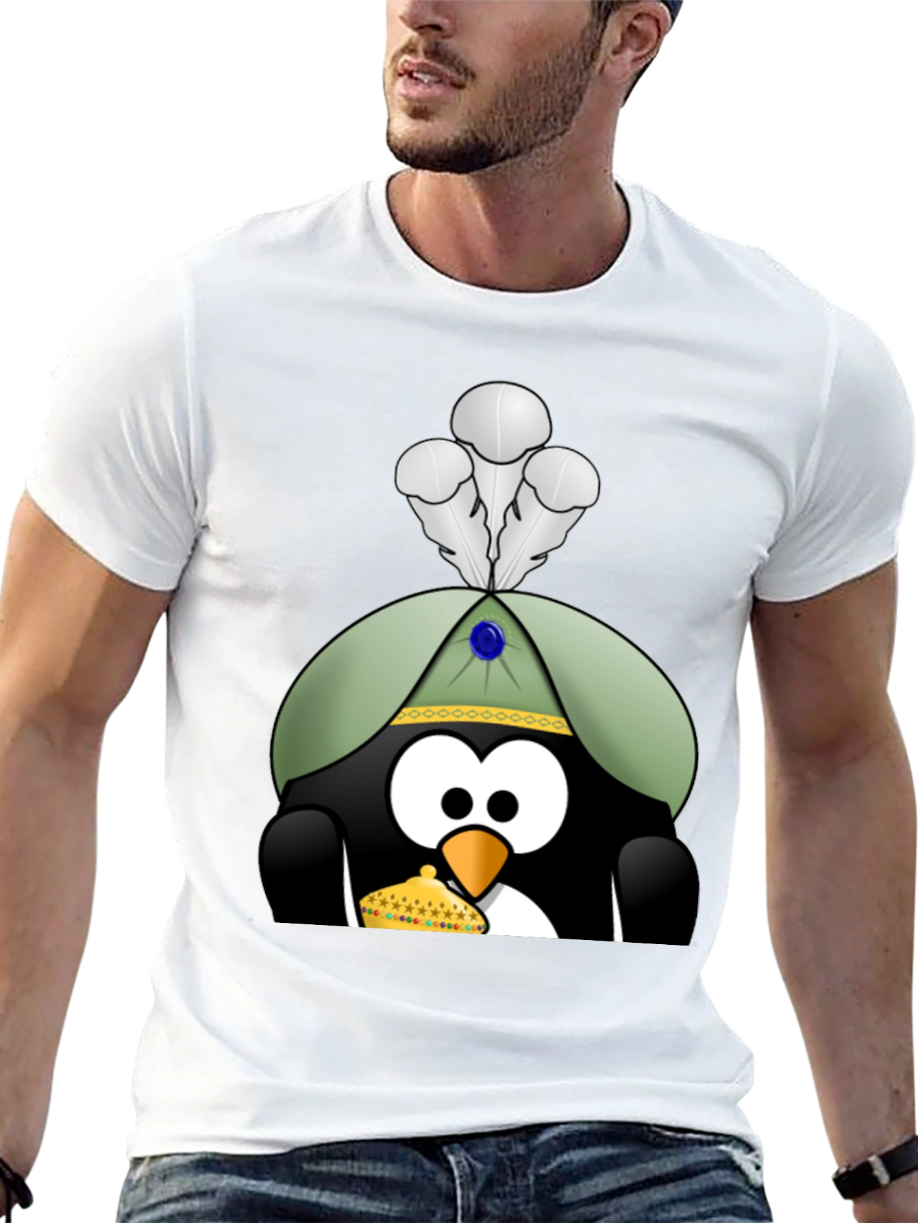 Penguin T-Shirt with Royal Hat & Crown