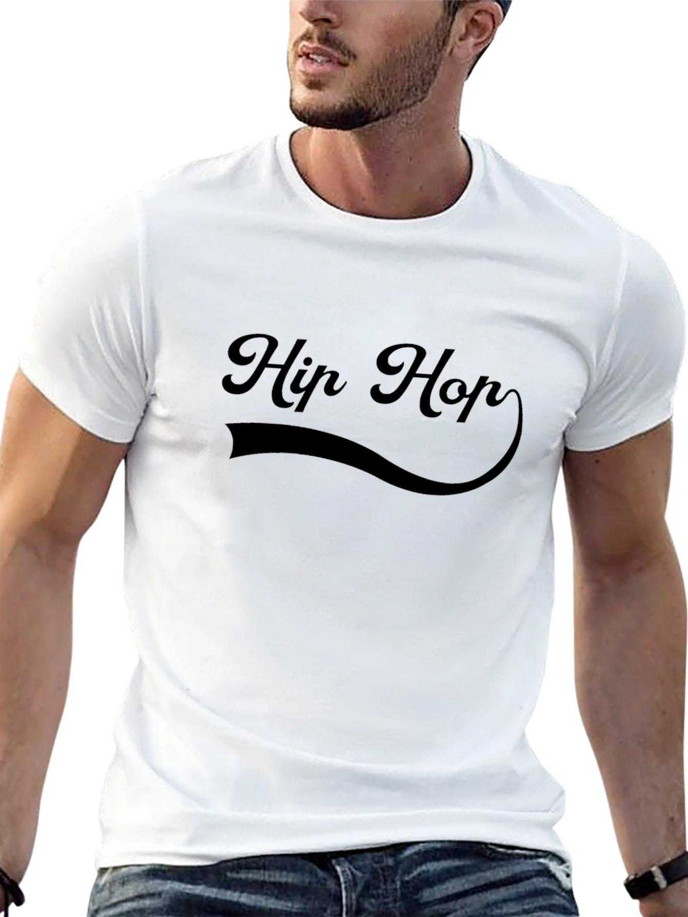 Black Hip Hop Graphic T-Shirt
