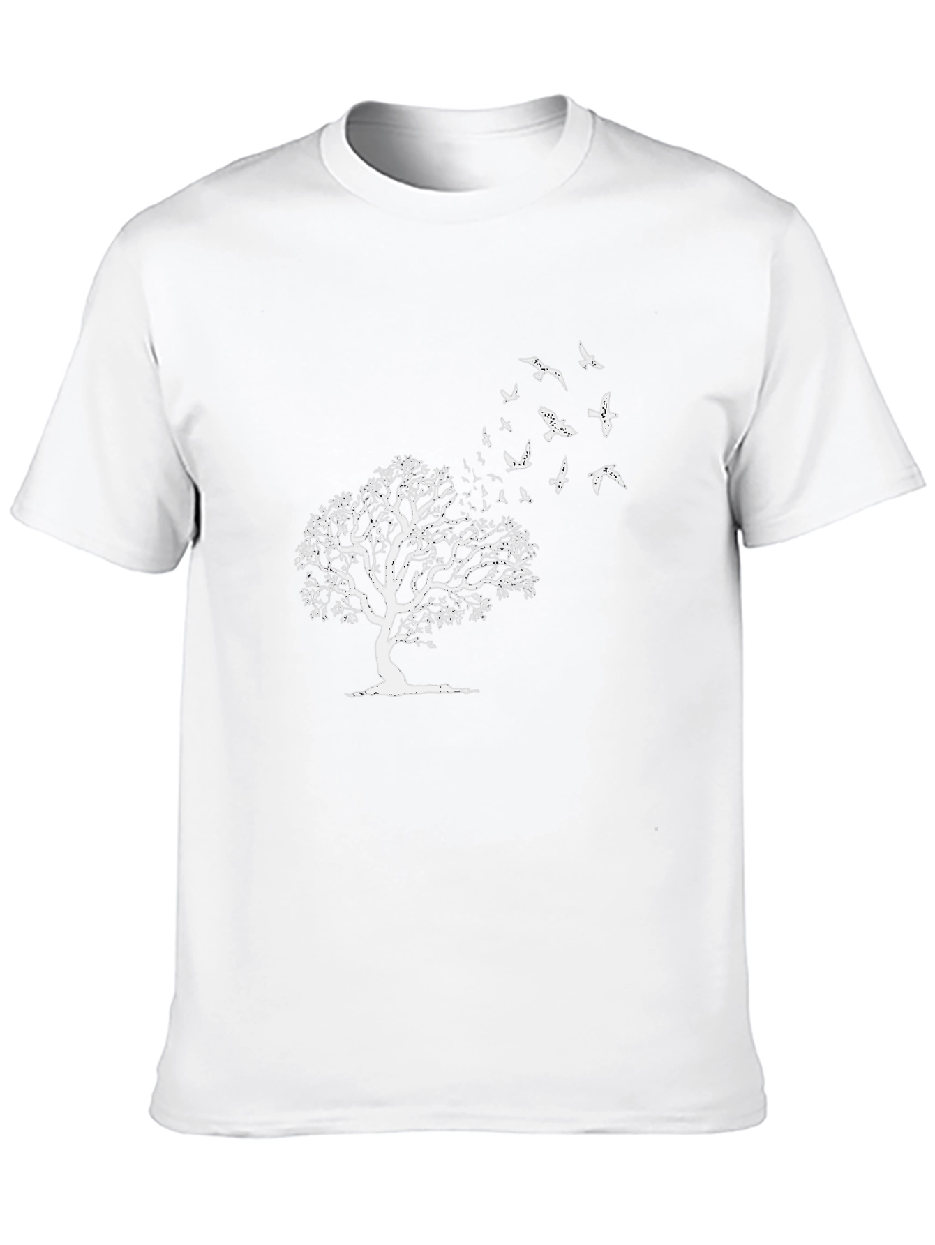 Tree & Birds Graphic Black Tee