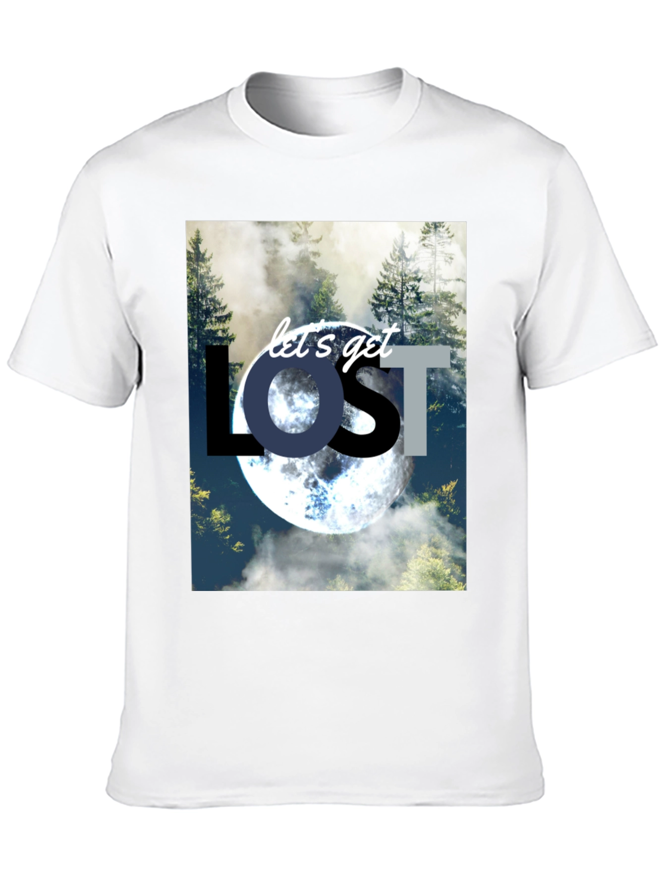 Lets Get Lost T-Shirt - Nature & Moon Design