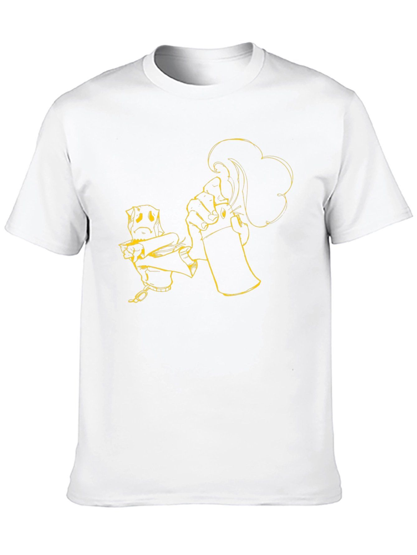 Black Tee with Graffiti Art
