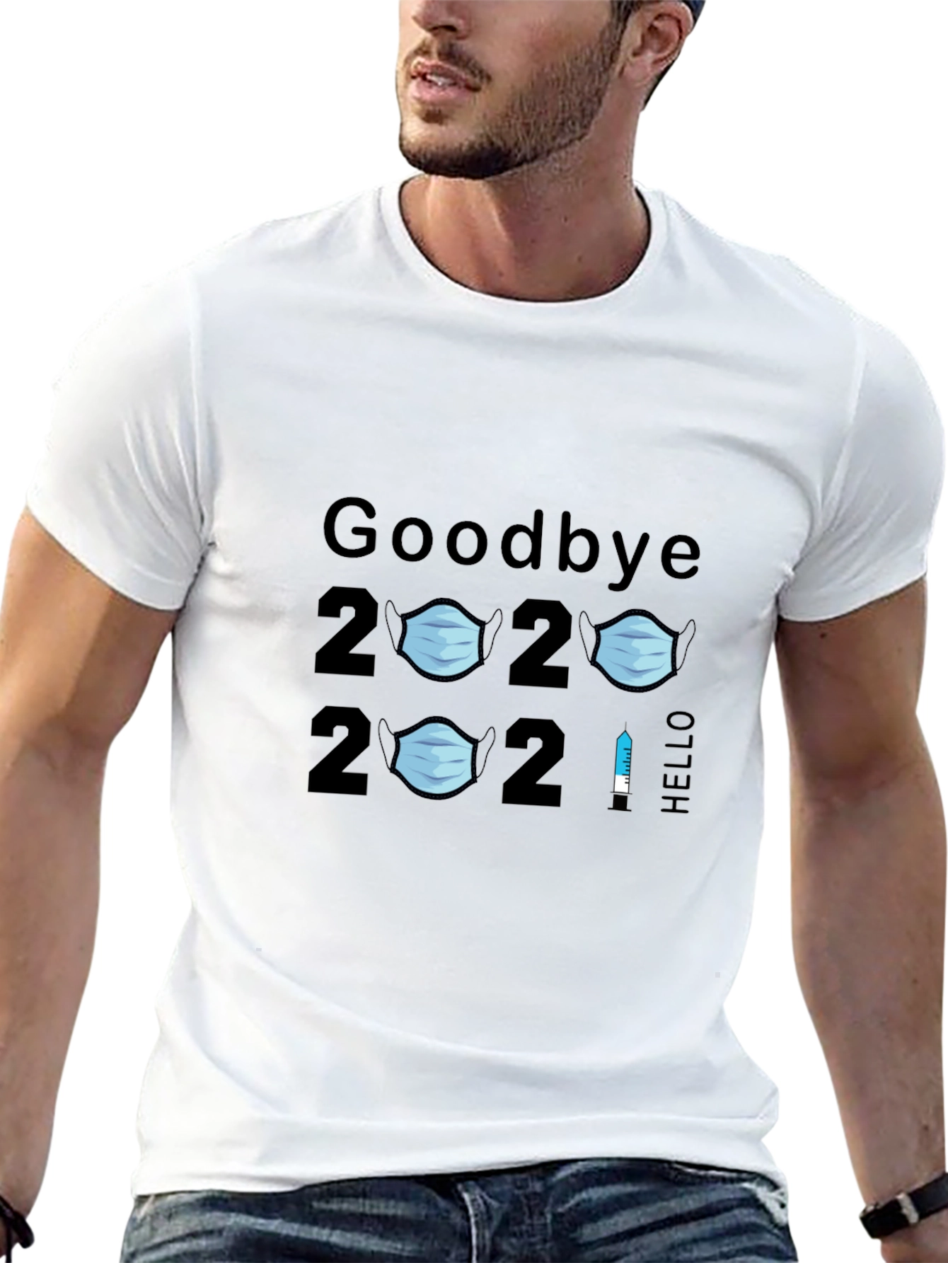 Goodbye 2020 Hello 2021 T-Shirt Funny Mask Vaccine Tee