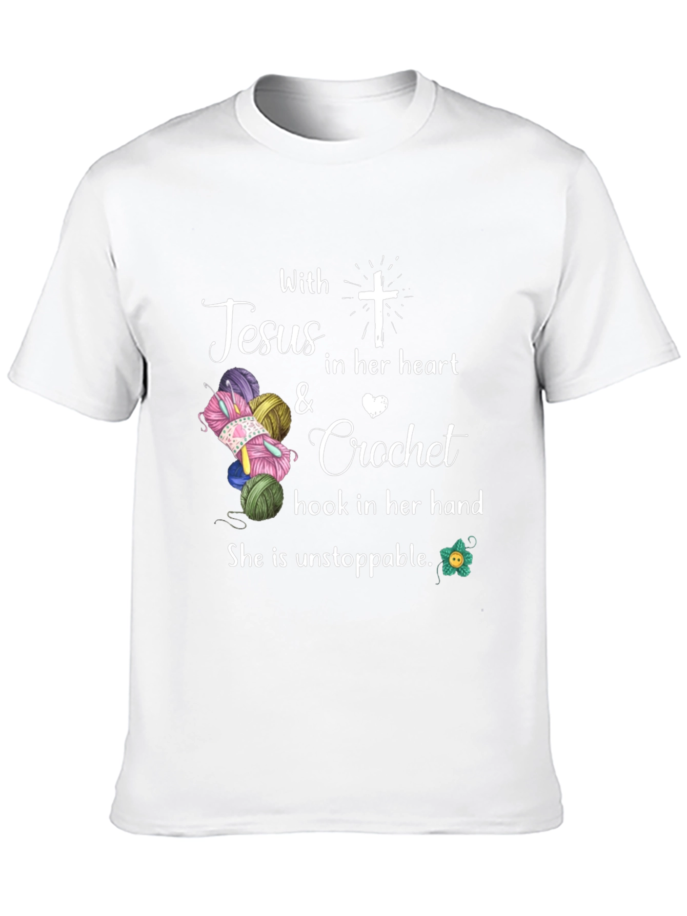 Jesus Crochet T-Shirt - Unstoppable Faith & Crafting