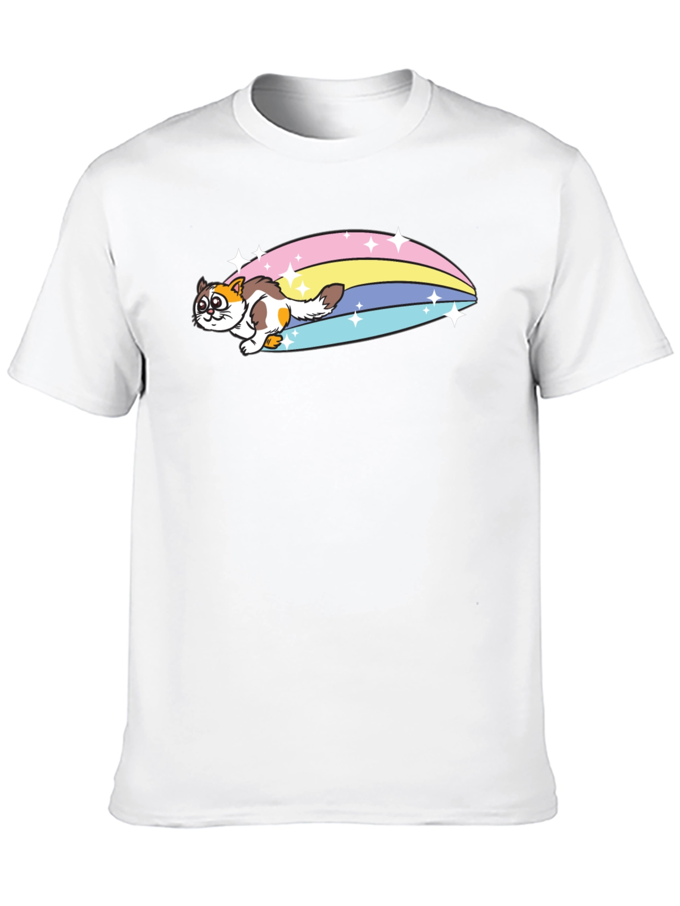 Rainbow Cat T-Shirt - Fun Graphic Tee