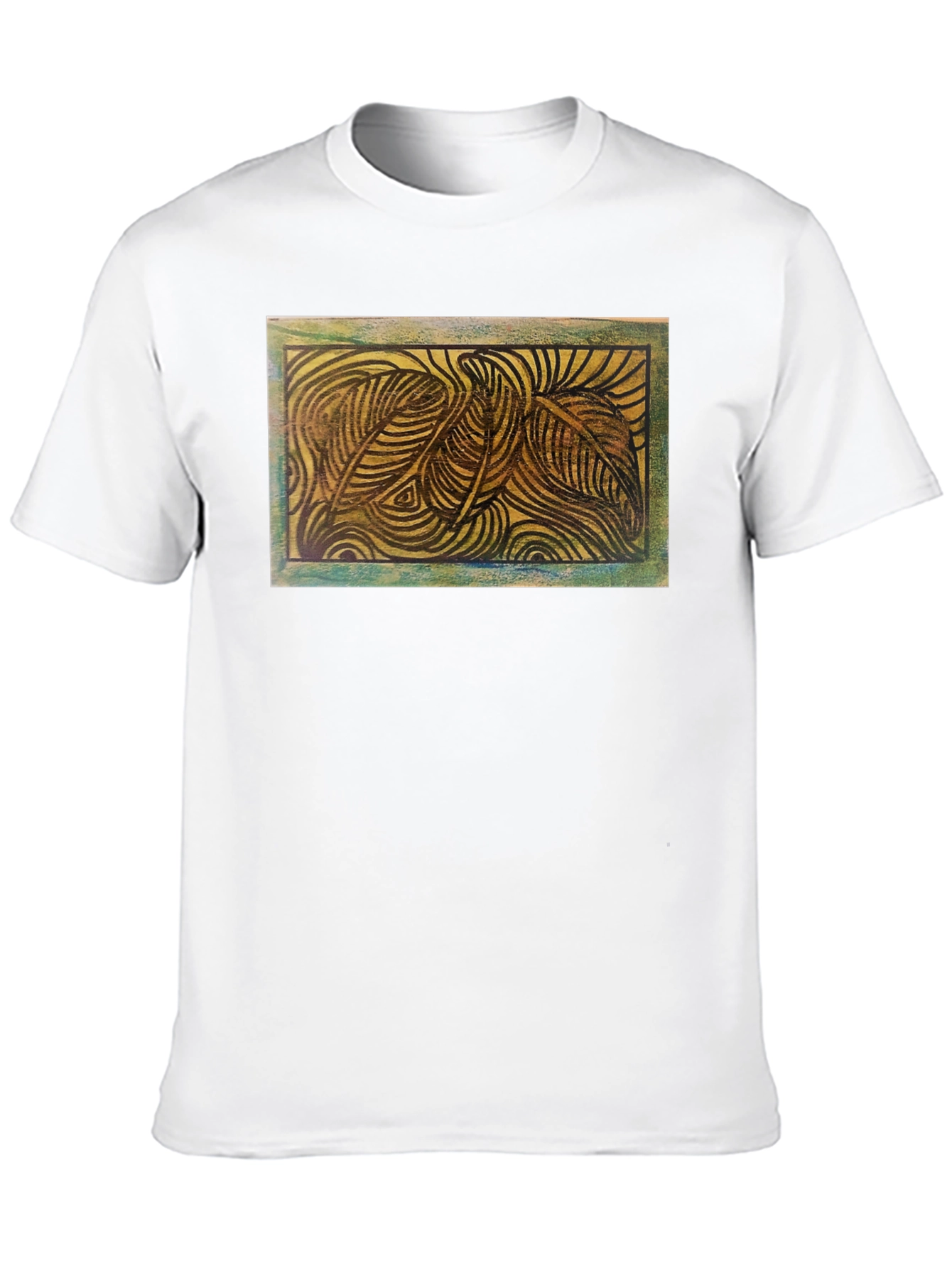 Abstract Leaves Graphic Tee - Nature Inspired Design