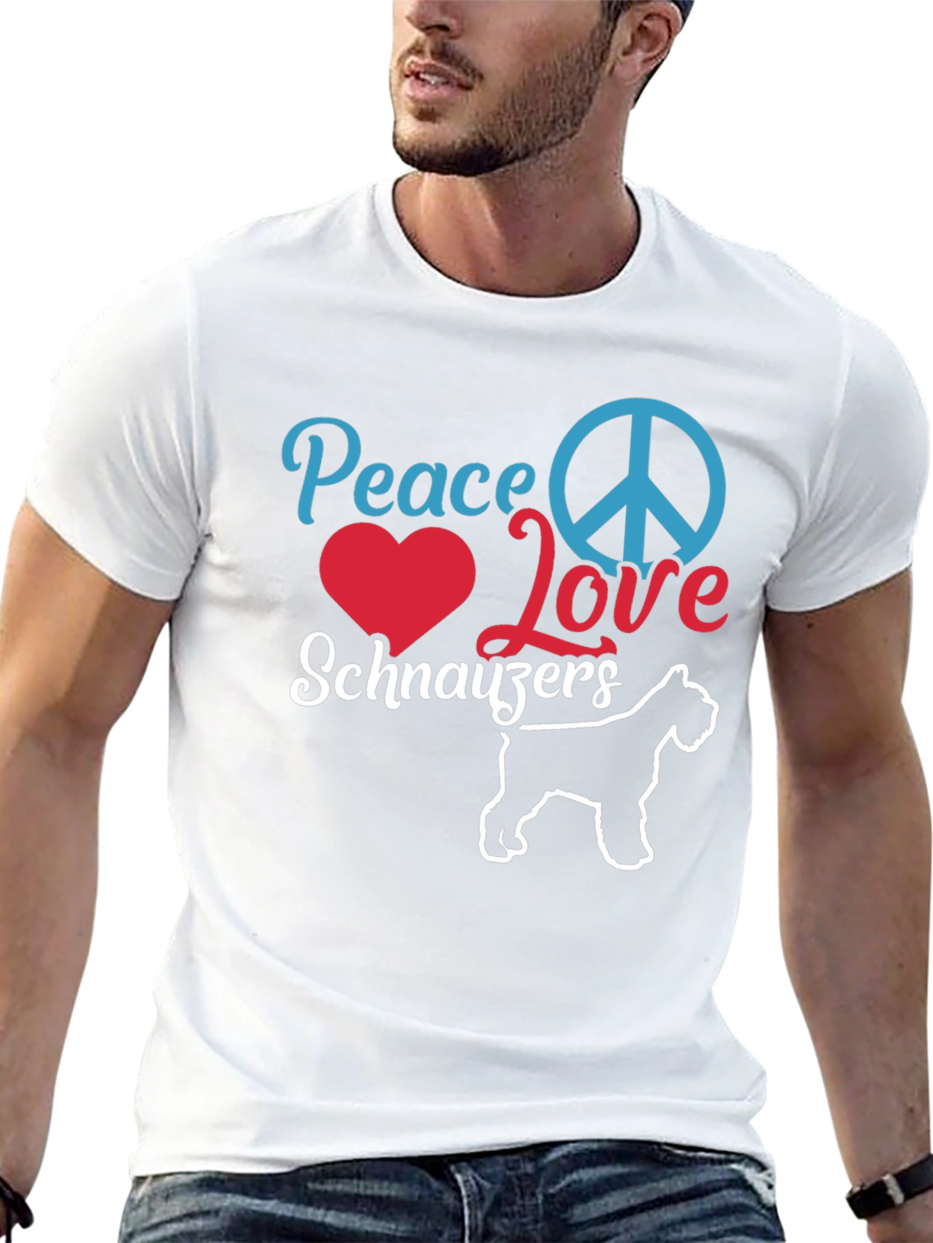 Peace Love Schnauzers Black T-Shirt