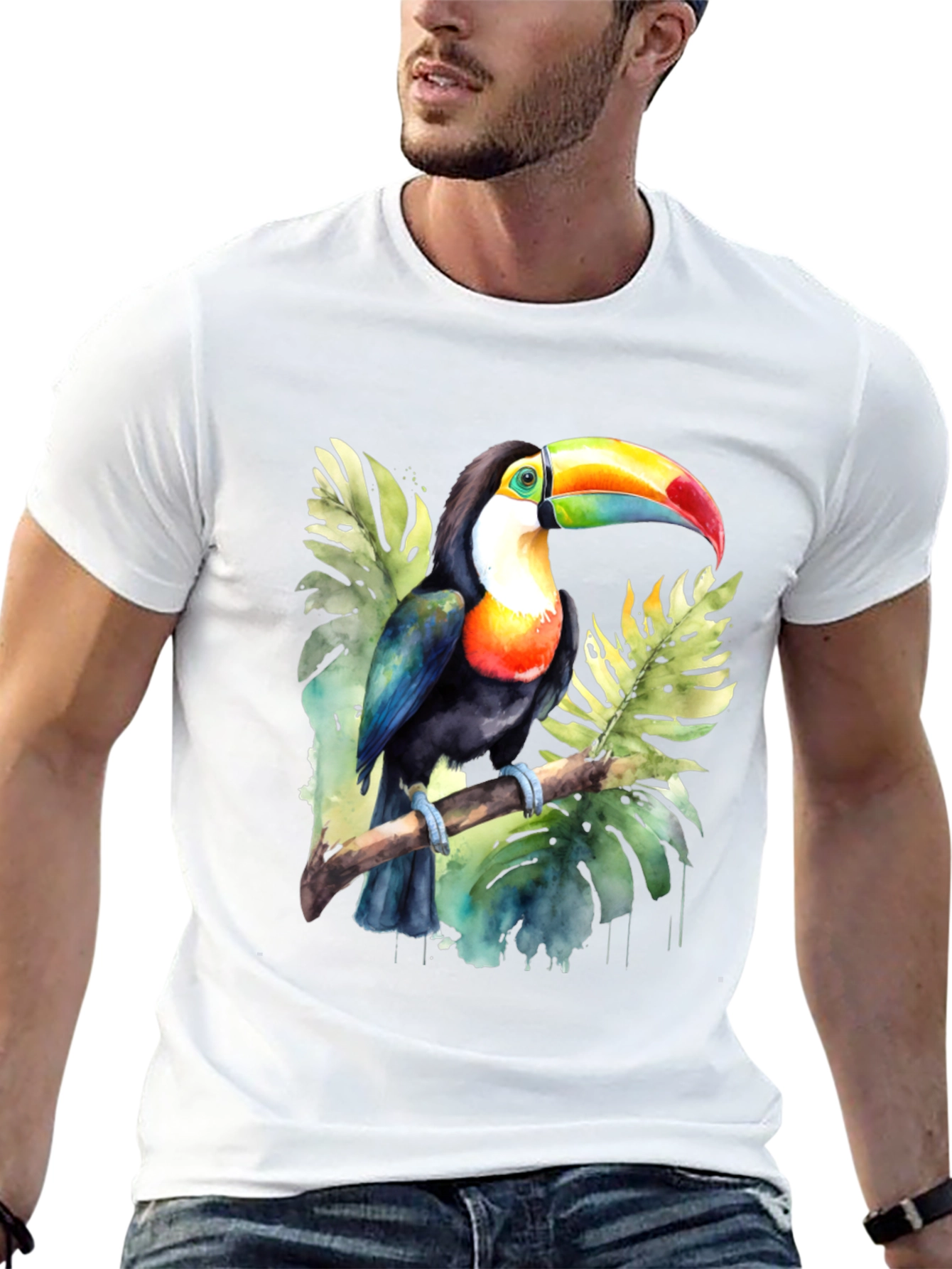 Toucan Watercolor Graphic T-Shirt