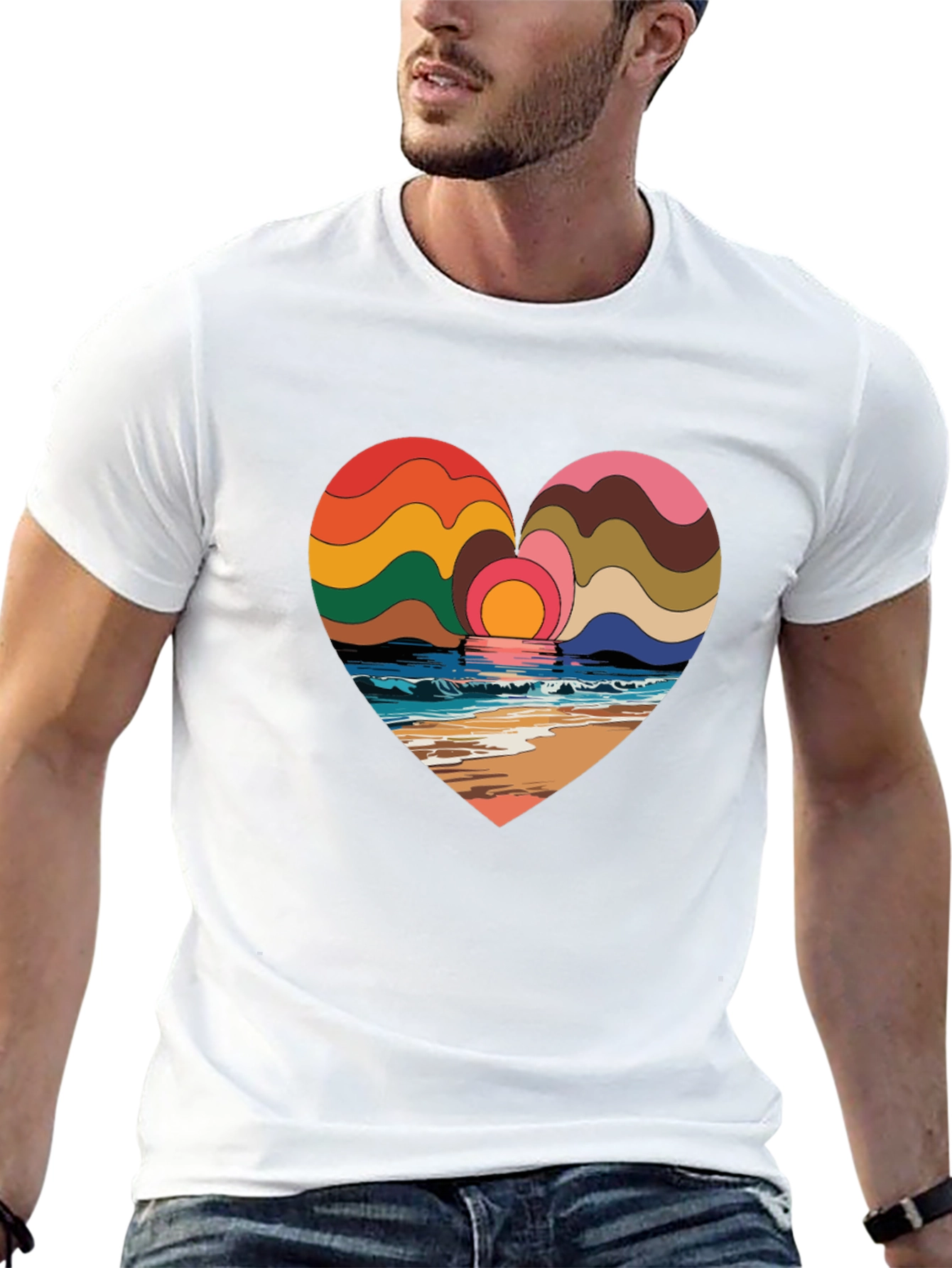 Heart Sunset Beach T-Shirt