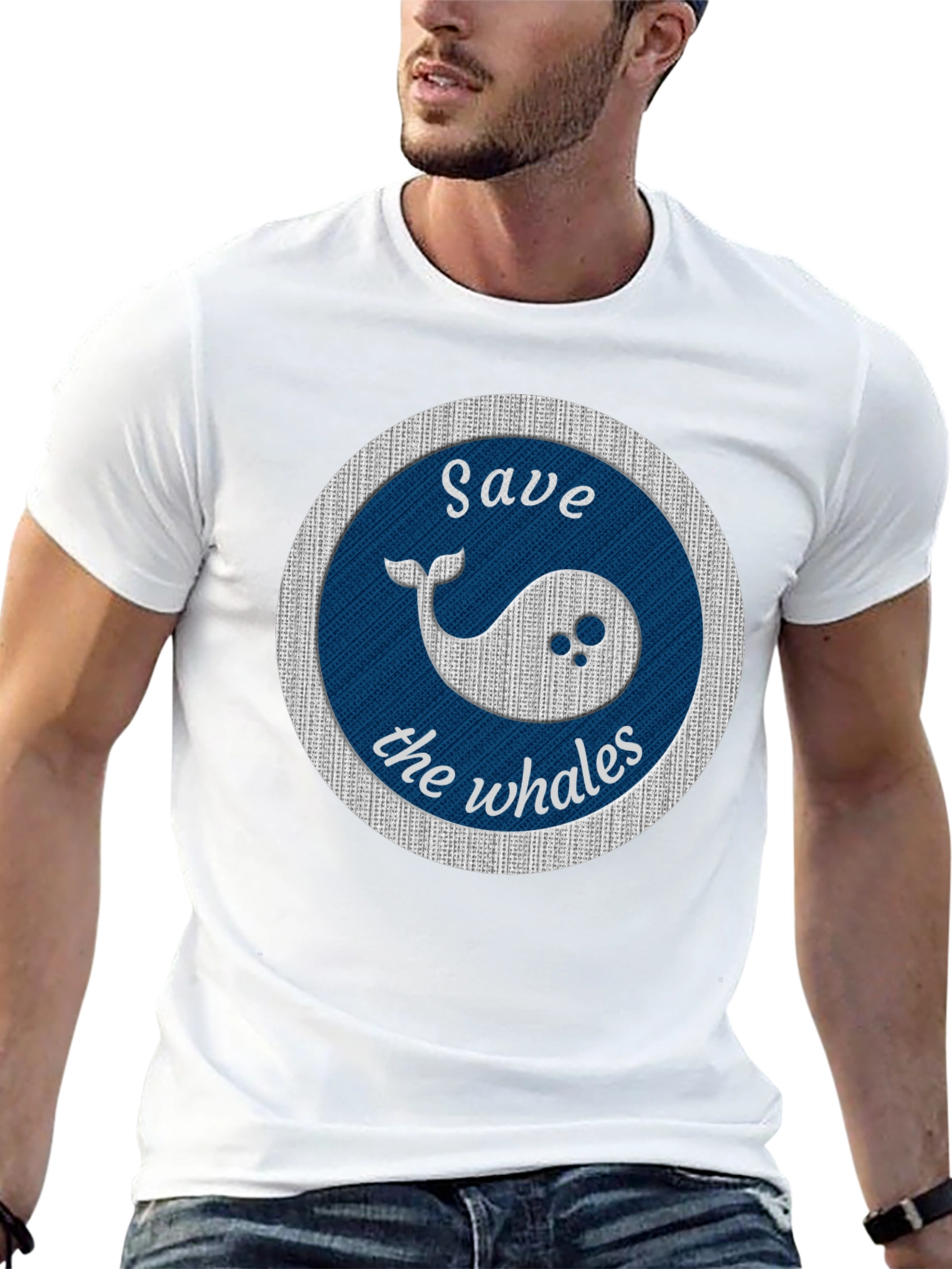 Save the Whales Graphic Tee - Black