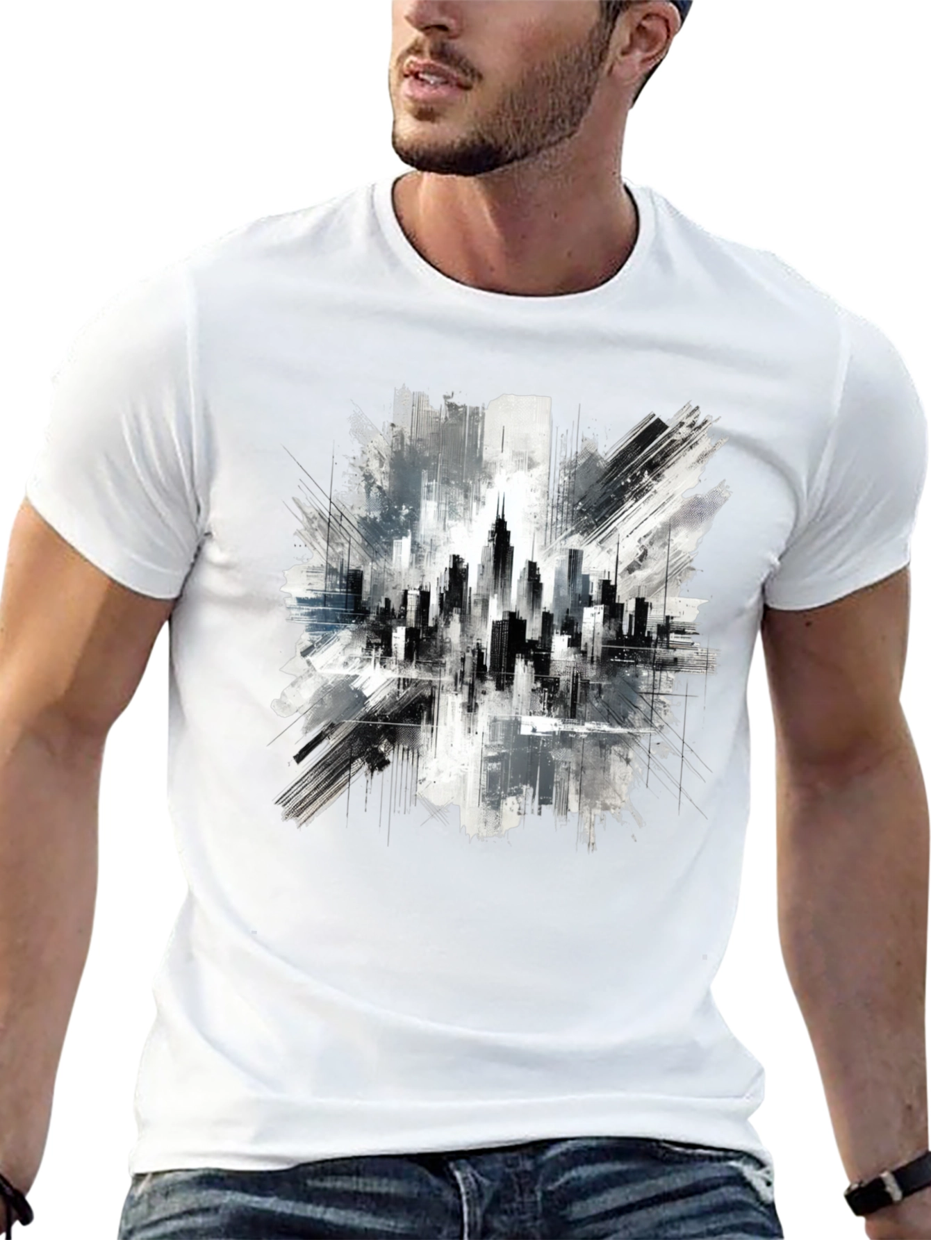 Cityscape Graphic Tee - Urban Art Style