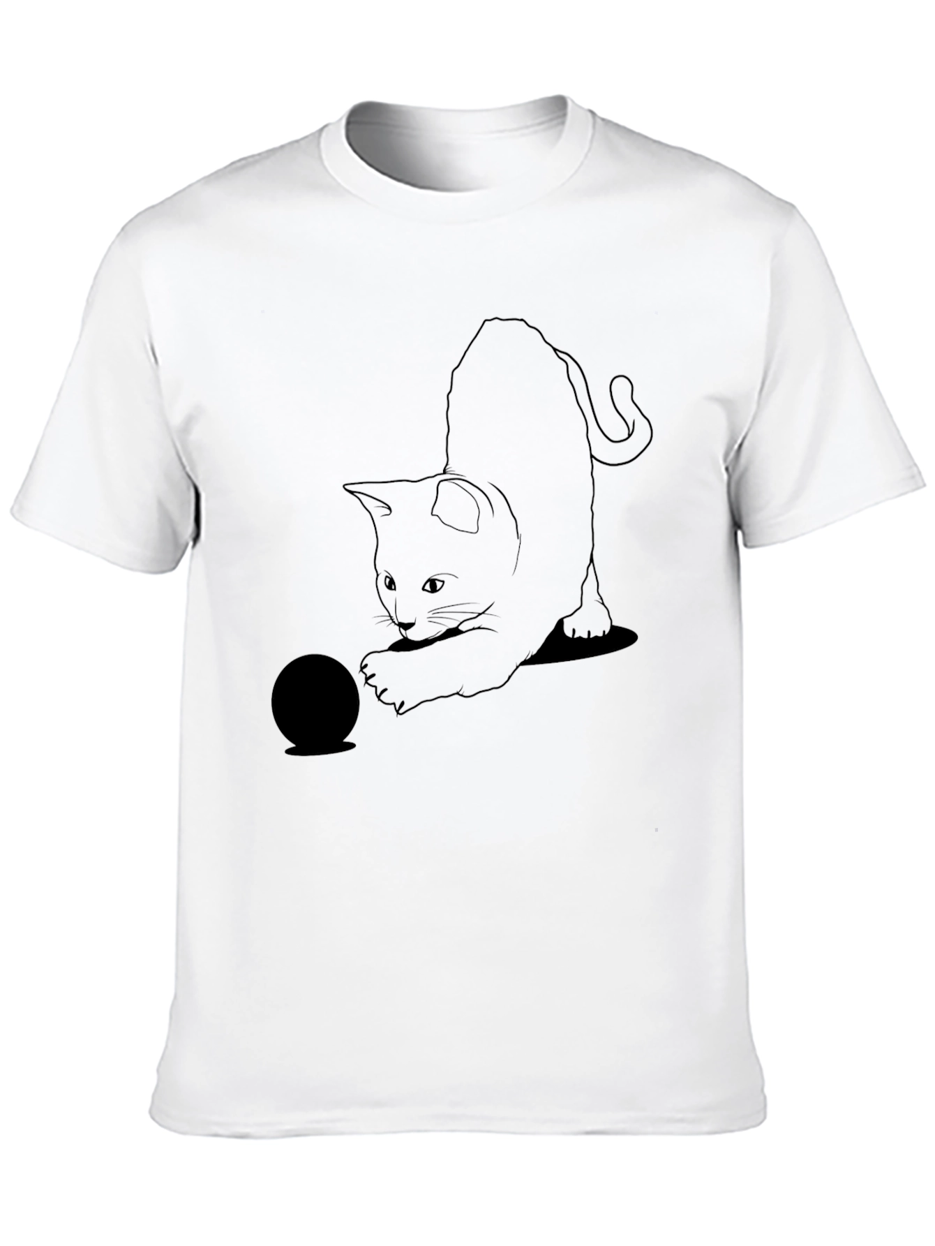 Black Cat Playing T-Shirt - Unique Graphic Tee