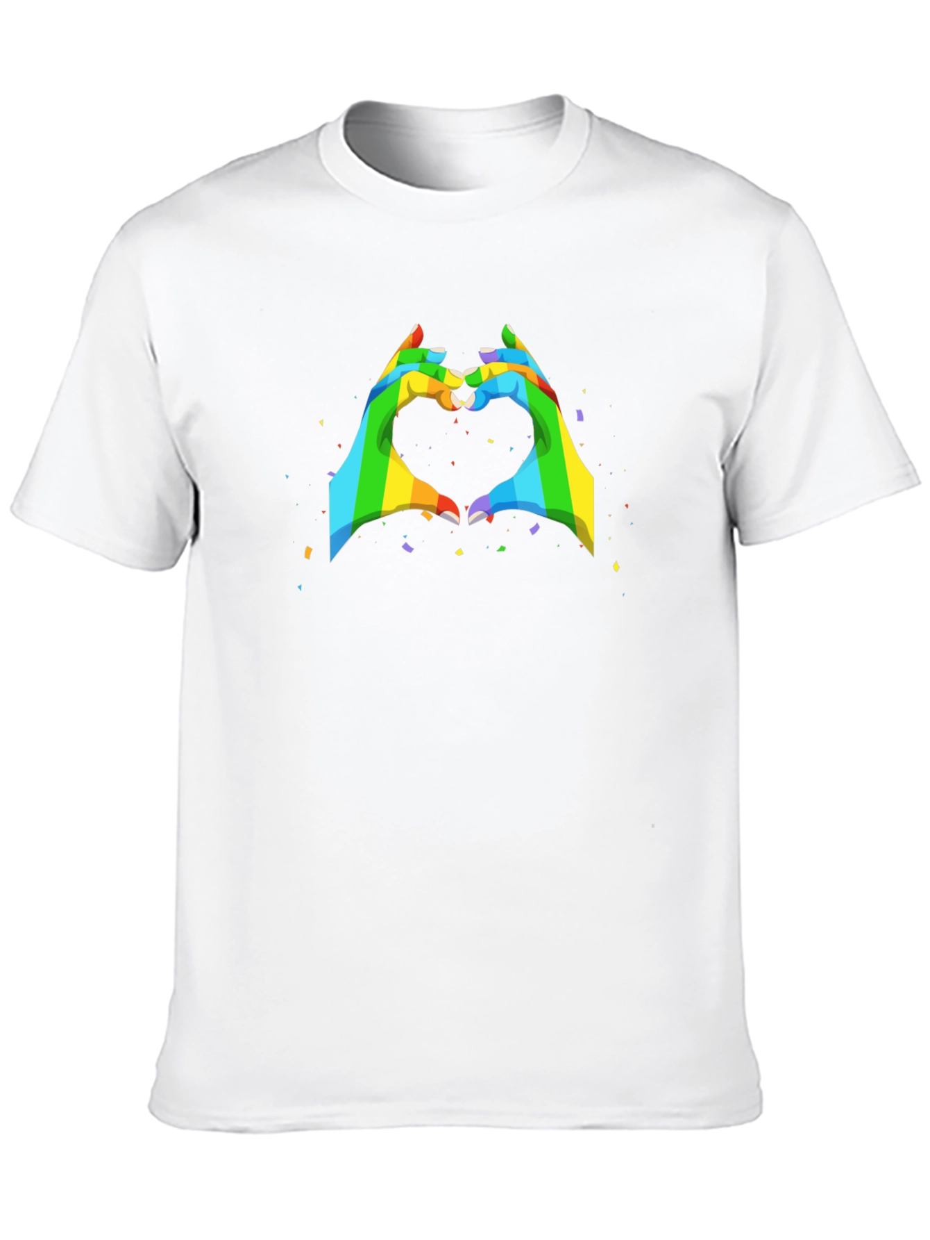 Rainbow Heart Hands Graphic Tee - Black