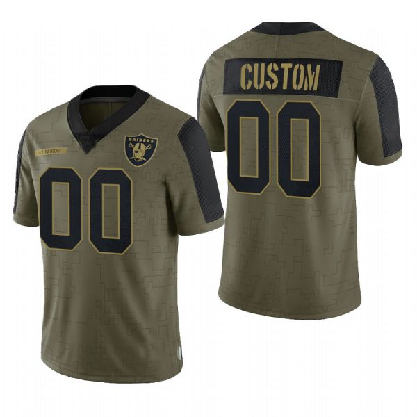 Custom1 Las Vegas Raiders Football Olive 2022 Salute To Service Limited Jerseys
