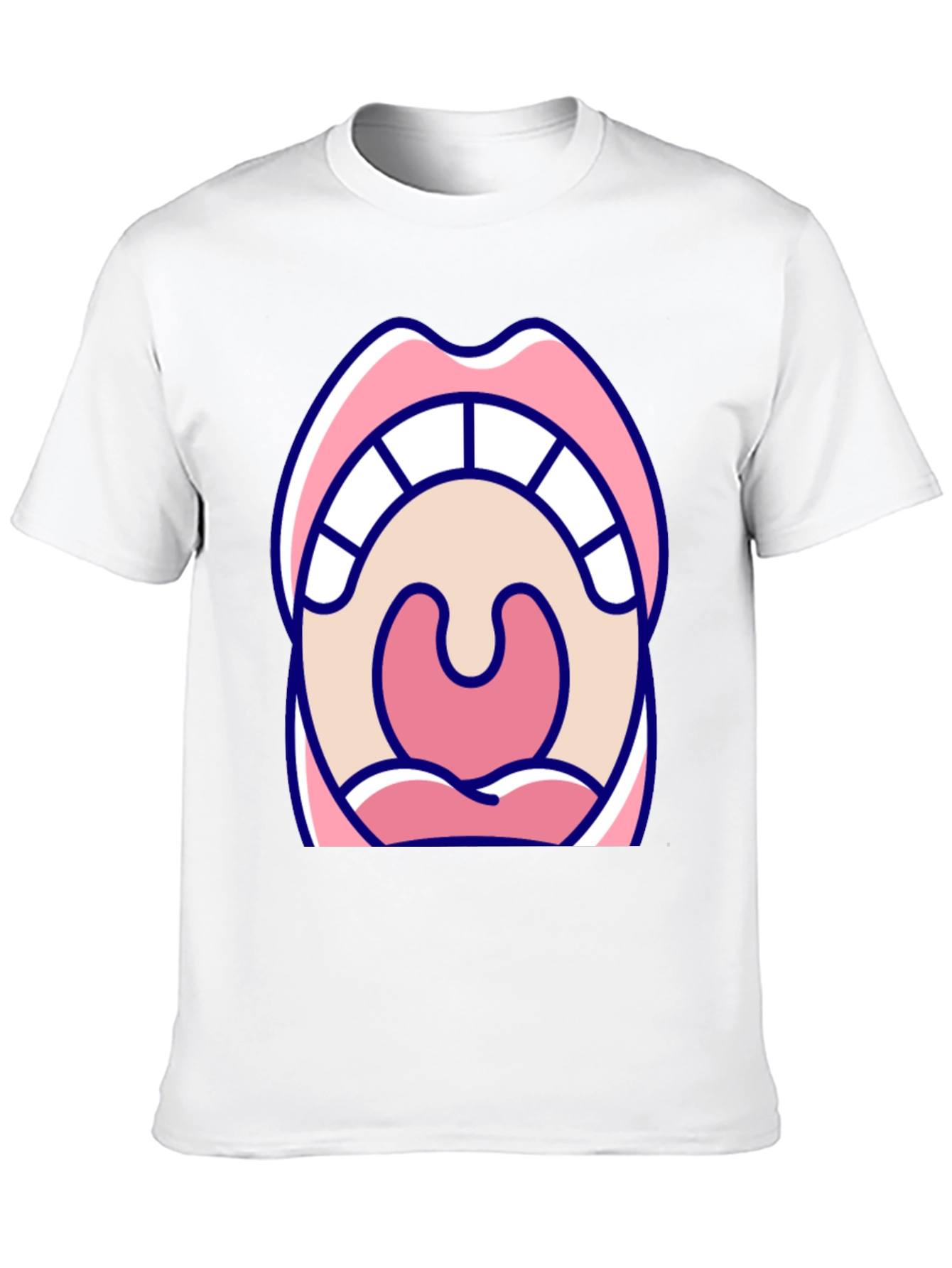 Open Mouth Graphic Tee - Black Cotton T-Shirt