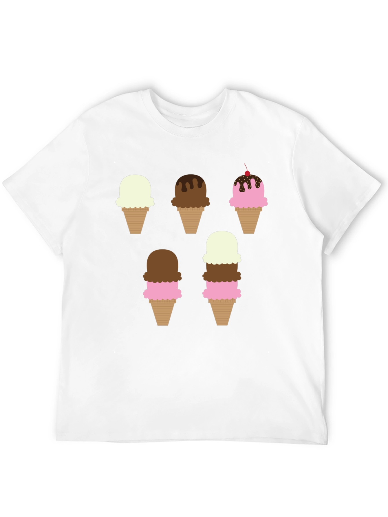 Ice Cream Cone Pattern T-Shirt